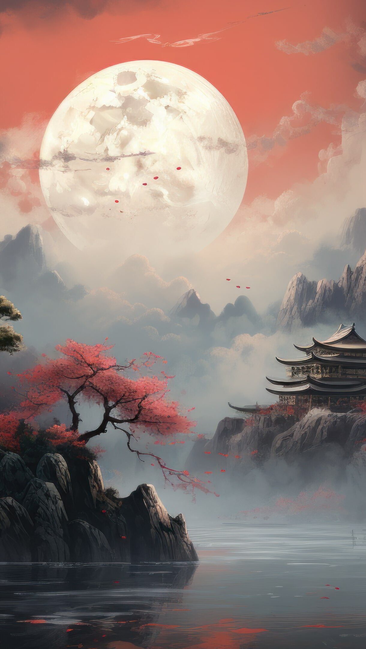 Red Japanese Painting AI Generated 4K Wallpaper - Pixground - Download  High-Quality 4K Wallpapers For Free