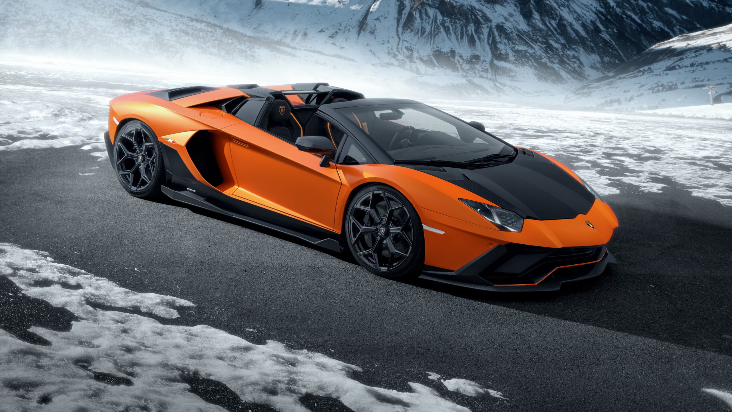 orange lamborghini aventador wallpaper