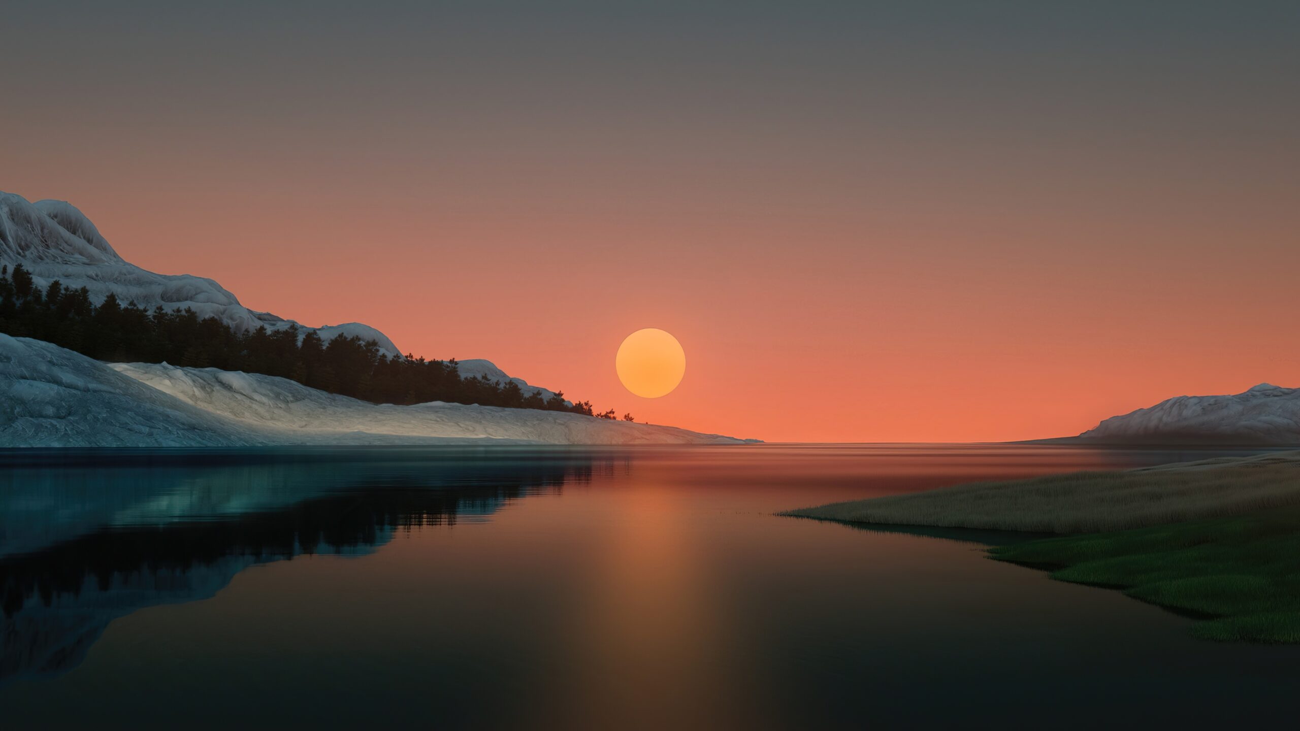 Minimal Landscape [2560 x 1440]  Landscape wallpaper, Minimalist wallpaper,  Desktop wallpaper art