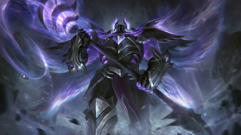 Ashen Graveknight Mordekaiser is an epic skin in League of Legends. This 4K wallpaper features the champion in his ashen armor, ready to face his foes on the battlefield.