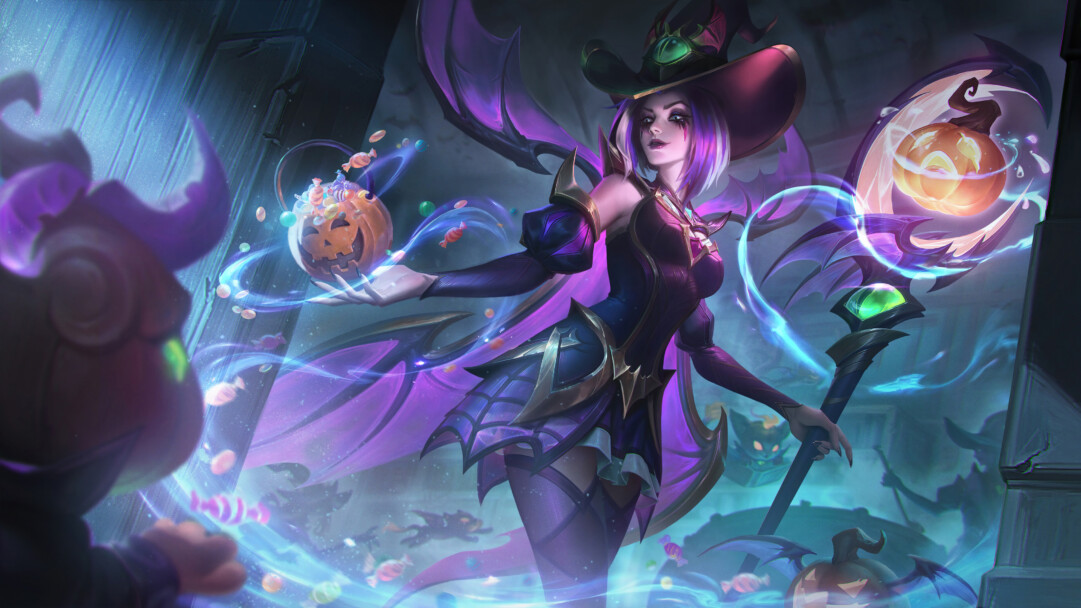 A stunning 4K desktop wallpaper featuring the Bewitching LeBlanc skin from the game League of Legends.