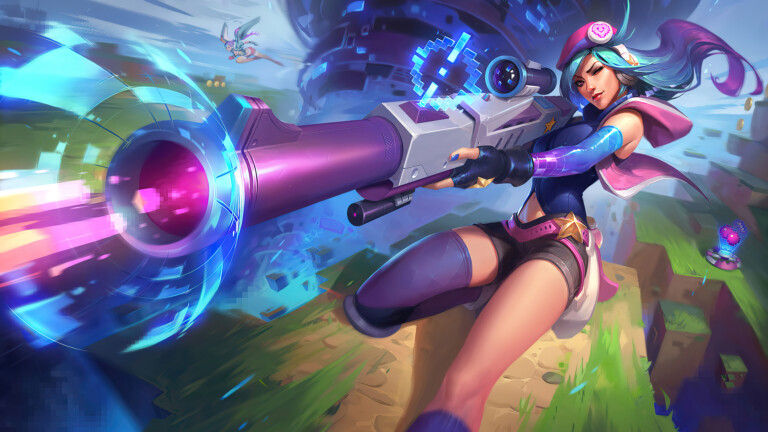 Enjoy this stunning 4K wallpaper of Arcade Caitlyn, one of the most popular skins in League of Legends.