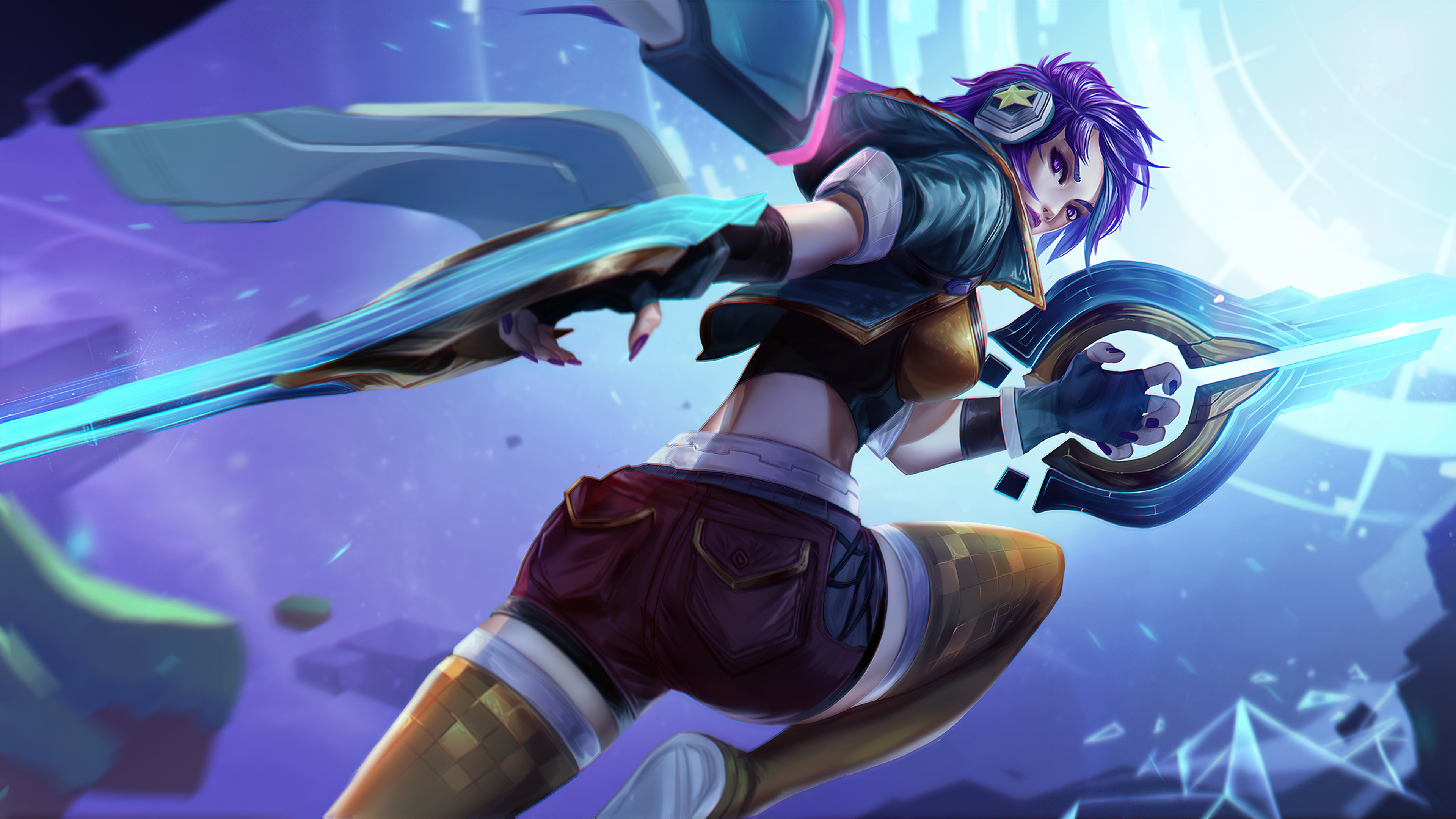 A stunning 4K wallpaper of Arcade Kaisa skin from League of Legends.