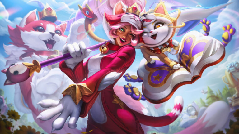 Cats vs Dogs Nidalee And Yuumi Skins League of Legends 4K Wallpaper