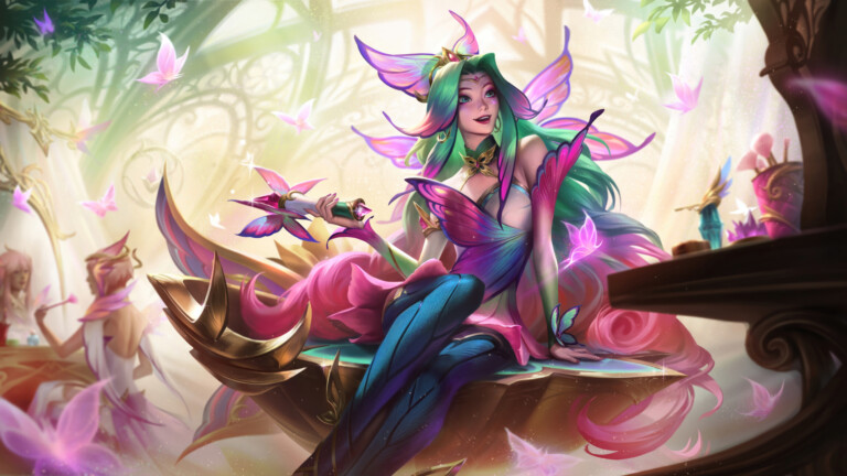 LoL 4K wallpaper featuring the Faerie Court Seraphine Skin from League of Legends.