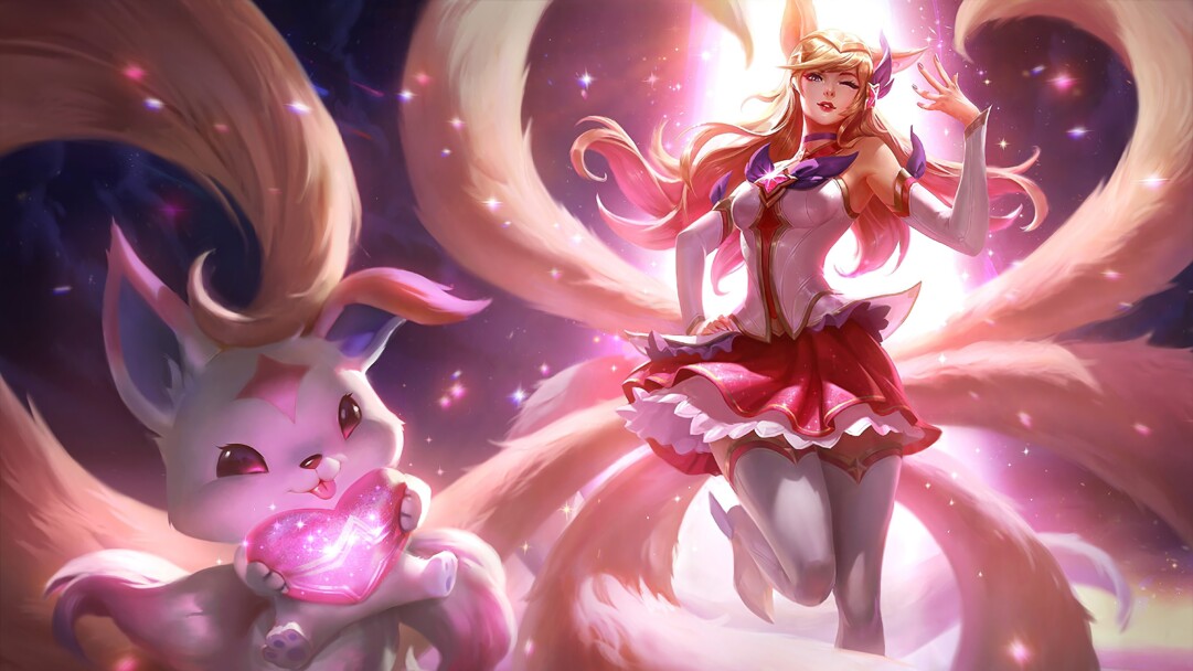 A beautiful 4K desktop wallpaper featuring the Ahri Star Guardian skin from League of Legends.