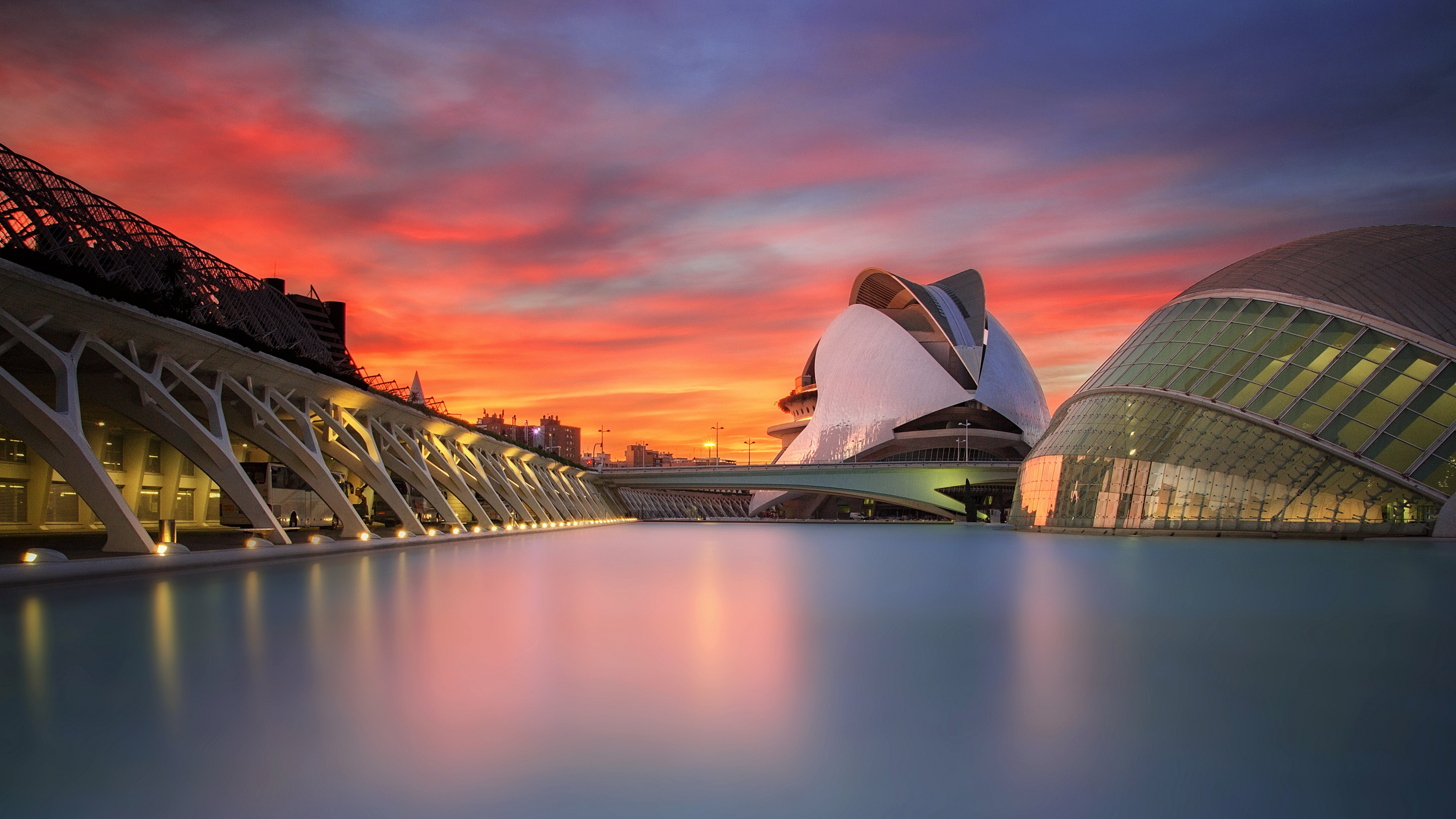 City of Arts and Sciences Landscape Scenery 4K Wallpaper - Download