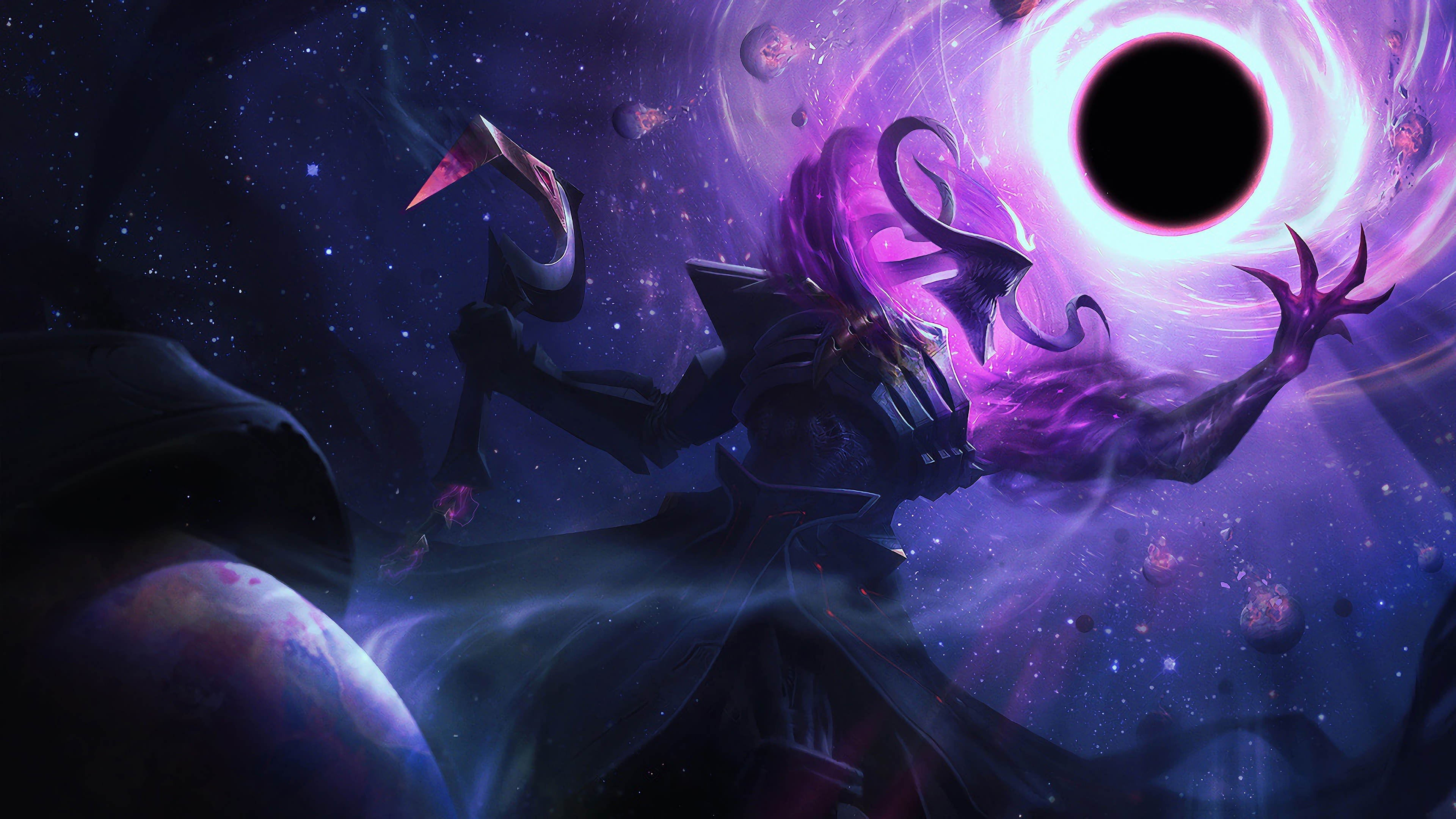 A stunning 4K desktop wallpaper featuring Dark Star Thresh Skin from League of Legends.