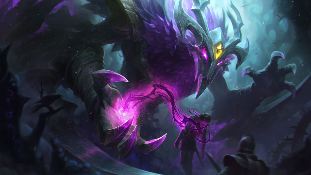 A stunning 4K desktop wallpaper featuring the Elderwood Nocturne skin from League of Legends.