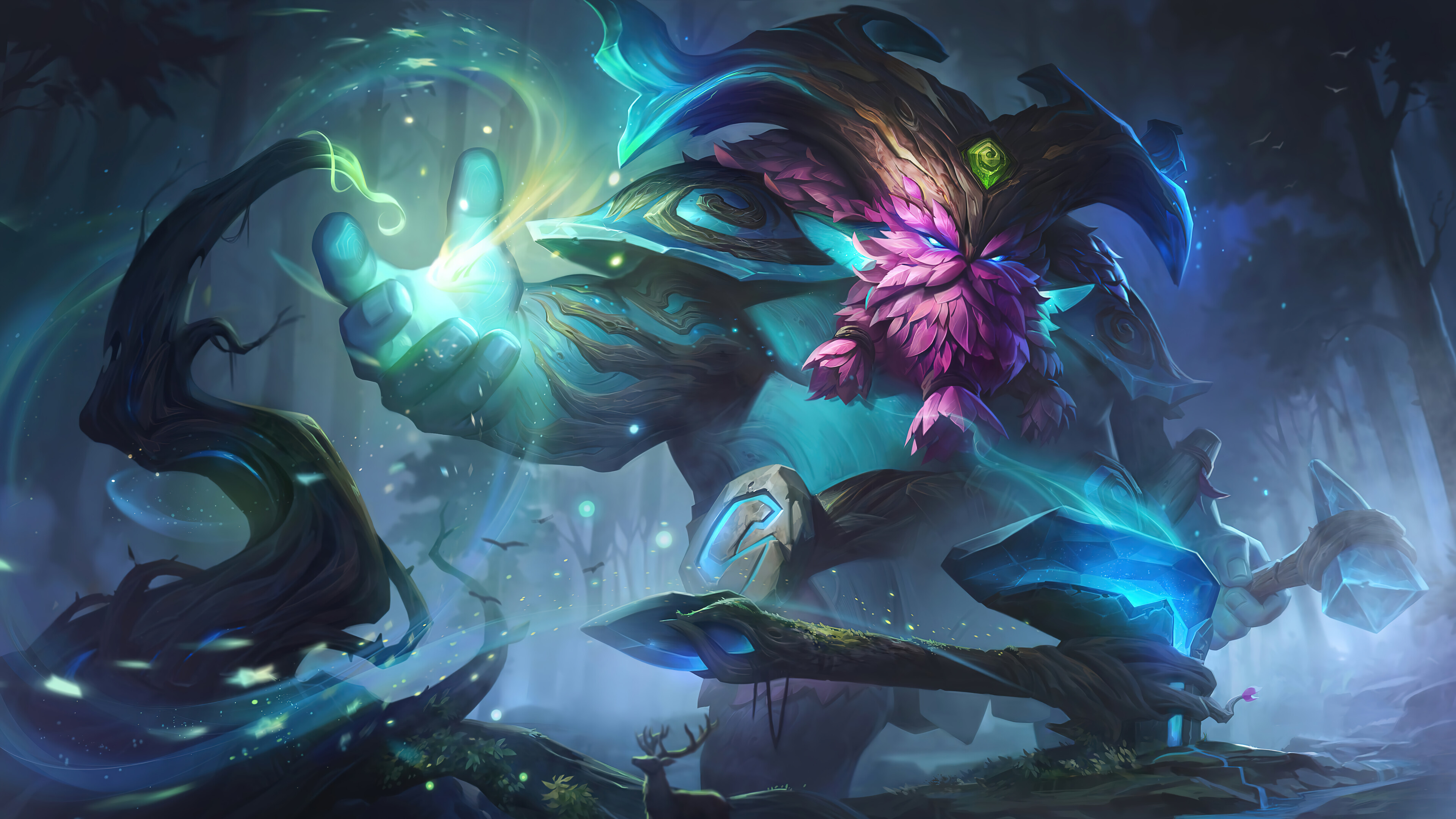 A beautiful 4K wallpaper featuring the Elderwood Ornn skin from League of Legends.