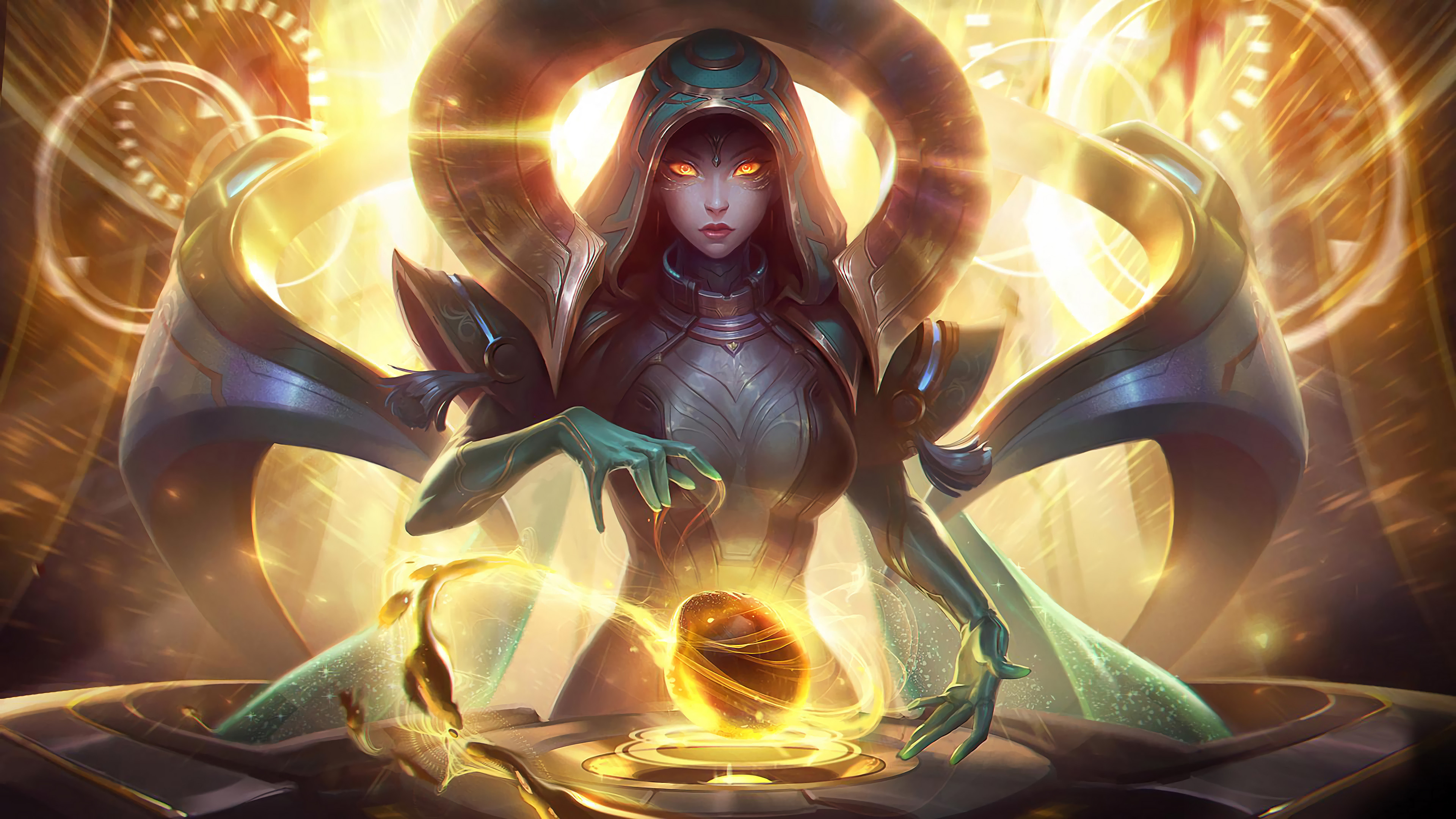 A stunning 4K wallpaper featuring the Odyssey Sona skin in League of Legends.