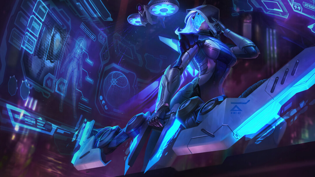 A stunning 4K desktop wallpaper featuring the Project Ashe skin from League of Legends Wild Rift.