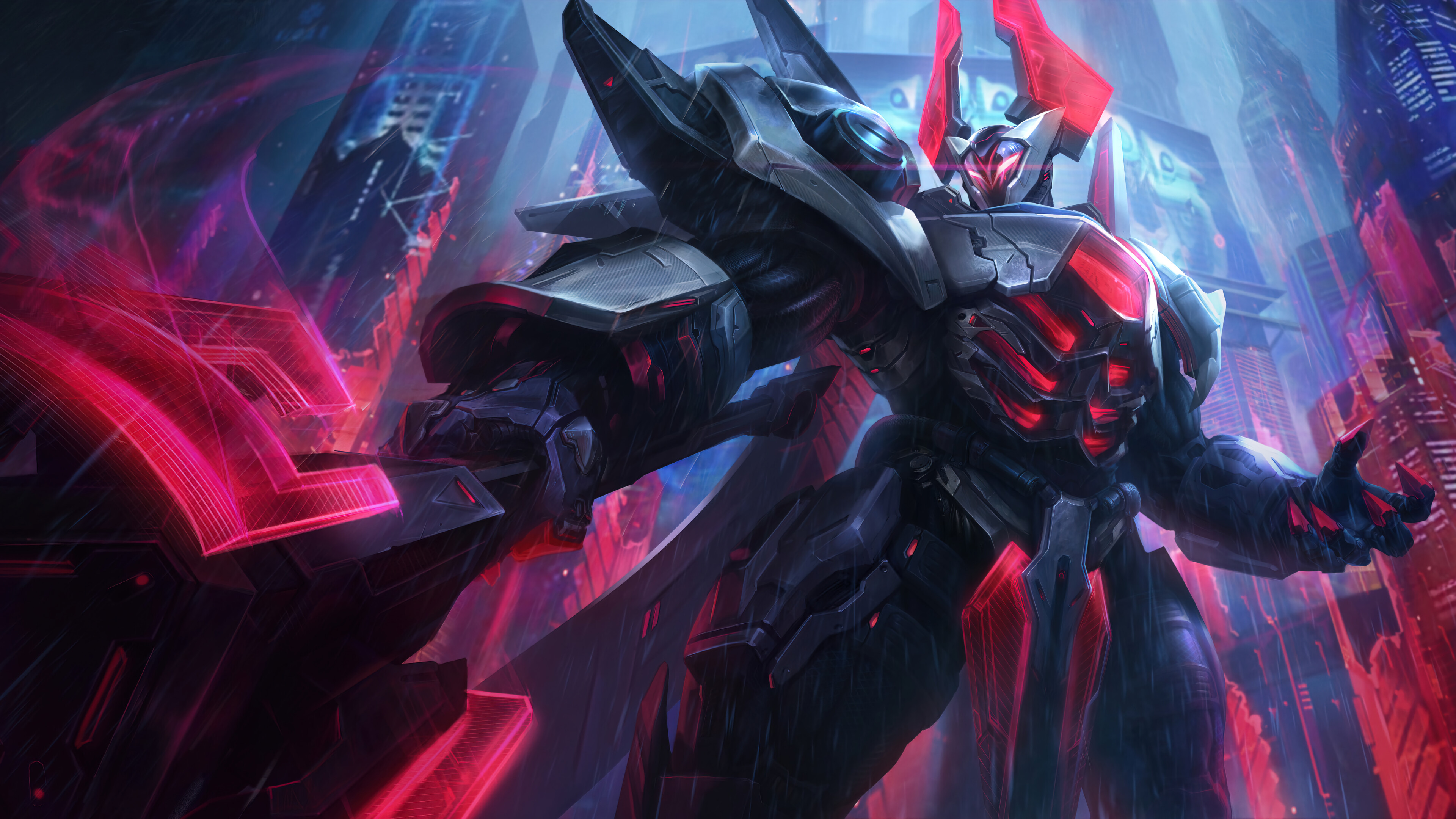 Get this stunning 4K desktop wallpaper featuring the Project Mordekaiser skin from League of Legends.