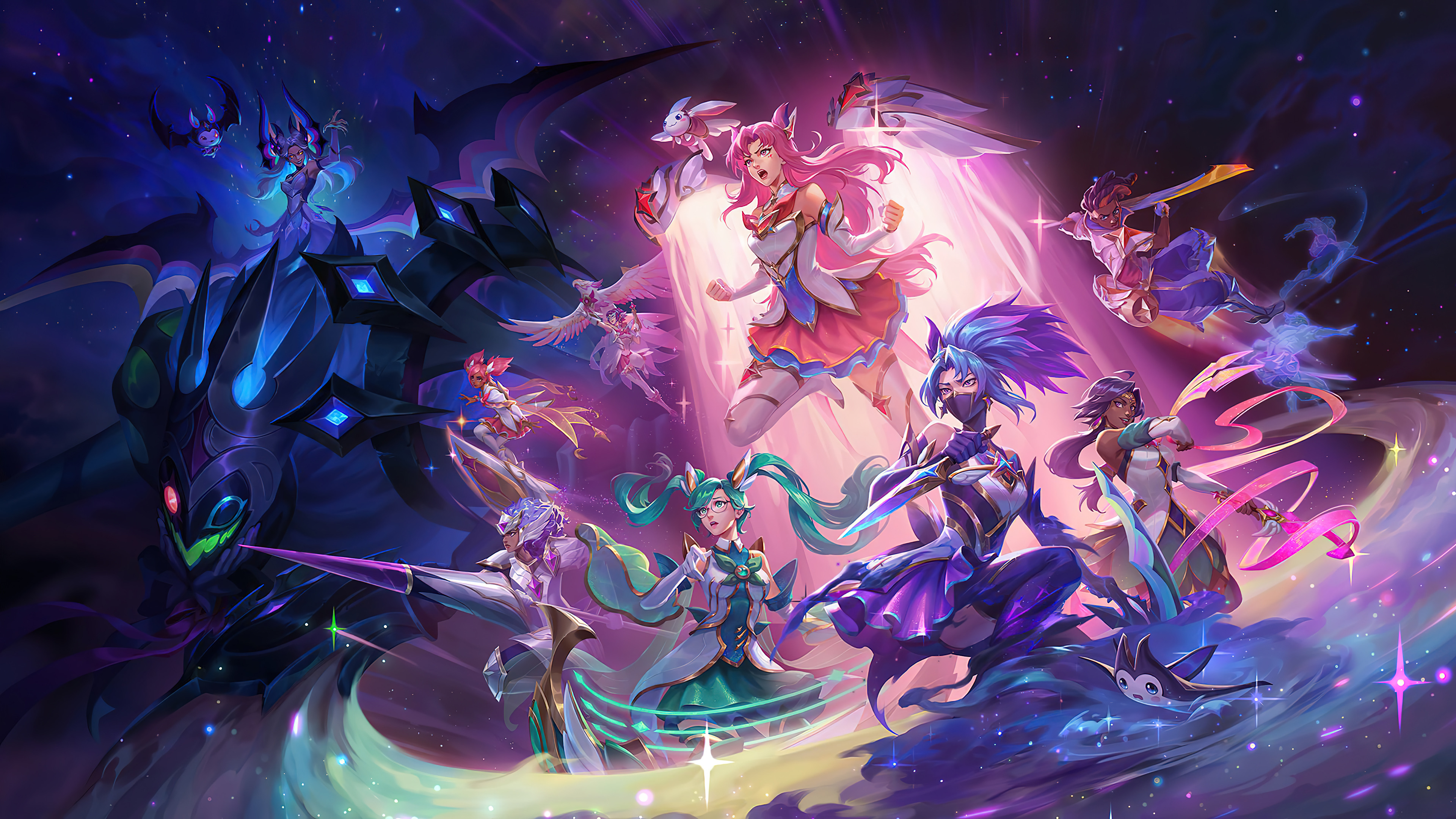 A stunning 4K desktop wallpaper featuring Star Guardian 2022 Skins from League of Legends.