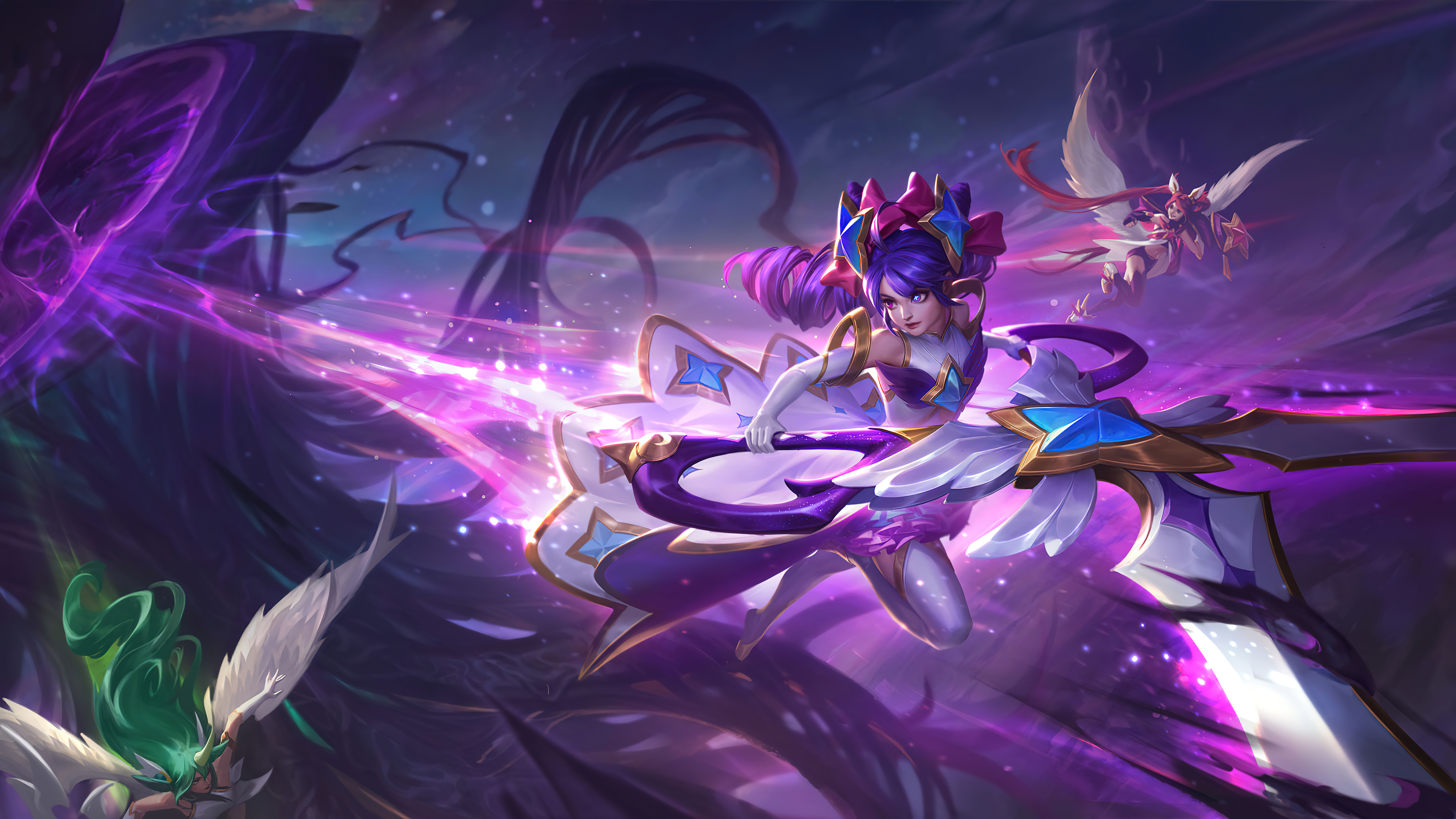 A beautiful 4K desktop wallpaper featuring the Star Guardian Gwen skin from League of Legends.