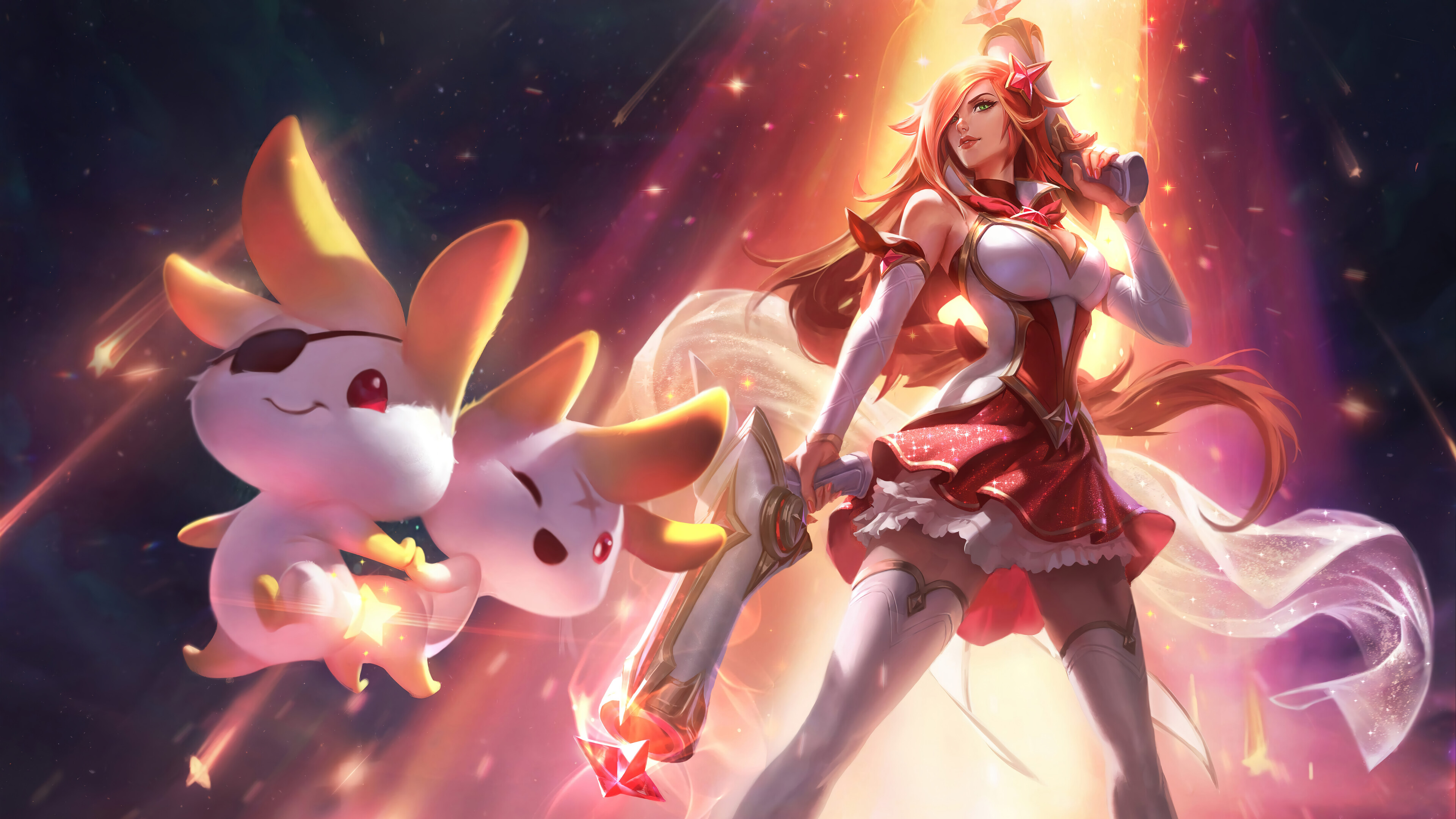 A beautiful 4K desktop wallpaper featuring the Star Guardian Miss Fortune skin from League of Legends Wild Rift.