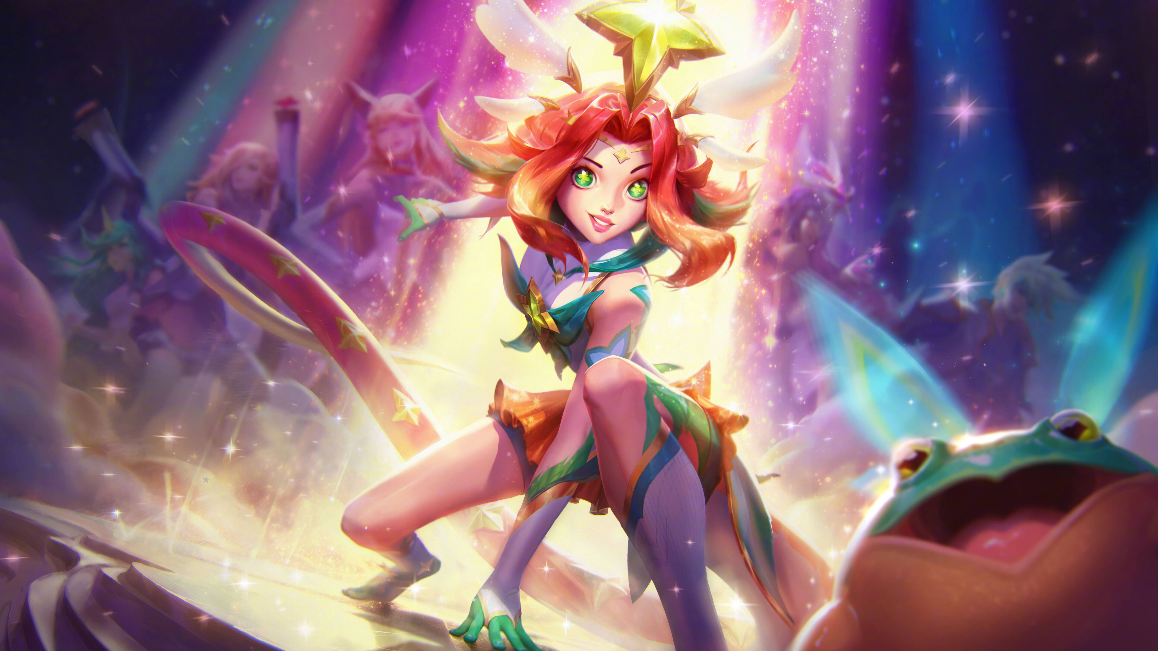 A beautiful 4K desktop wallpaper featuring the Star Guardian Neko skin in League of Legends.