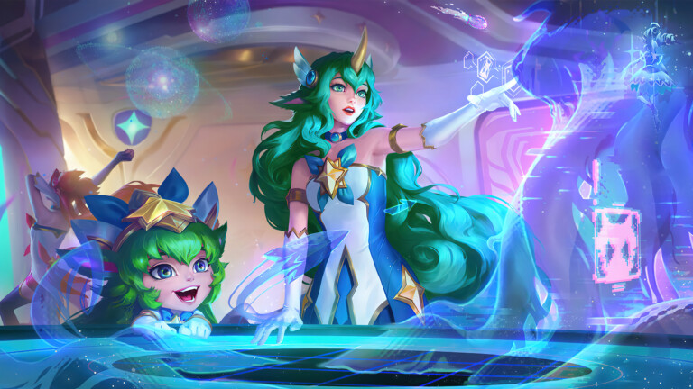 A stunning 4K desktop wallpaper featuring Star Guardian Soraka skin from the game League of Legends Legends of Runeterra.