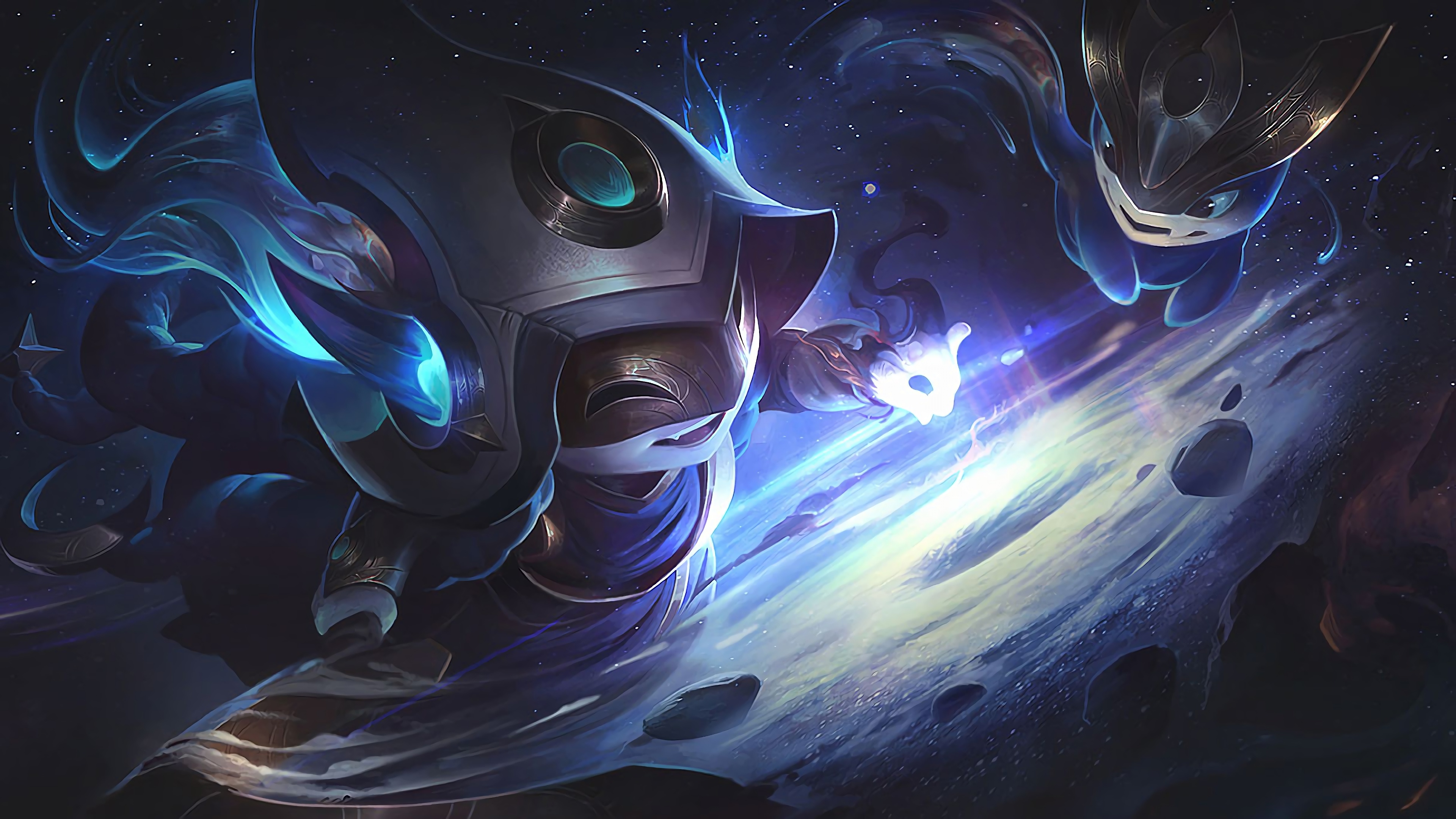 A stunning 4K desktop wallpaper featuring the Cosmic Enchantress Lulu skin from League of Legends.