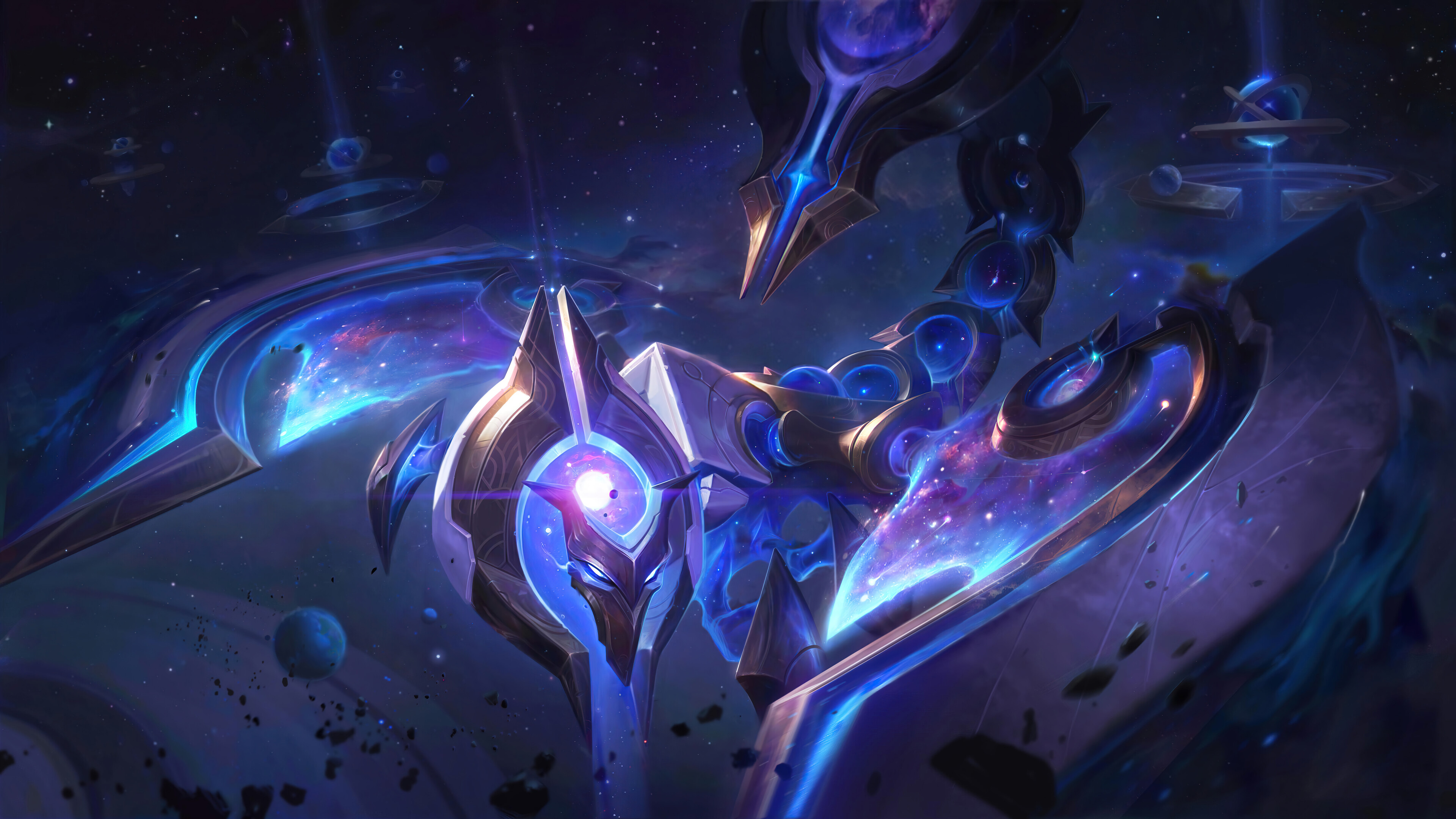 A stunning 4K desktop wallpaper featuring the Cosmic Sting Skarner skin from League of Legends.