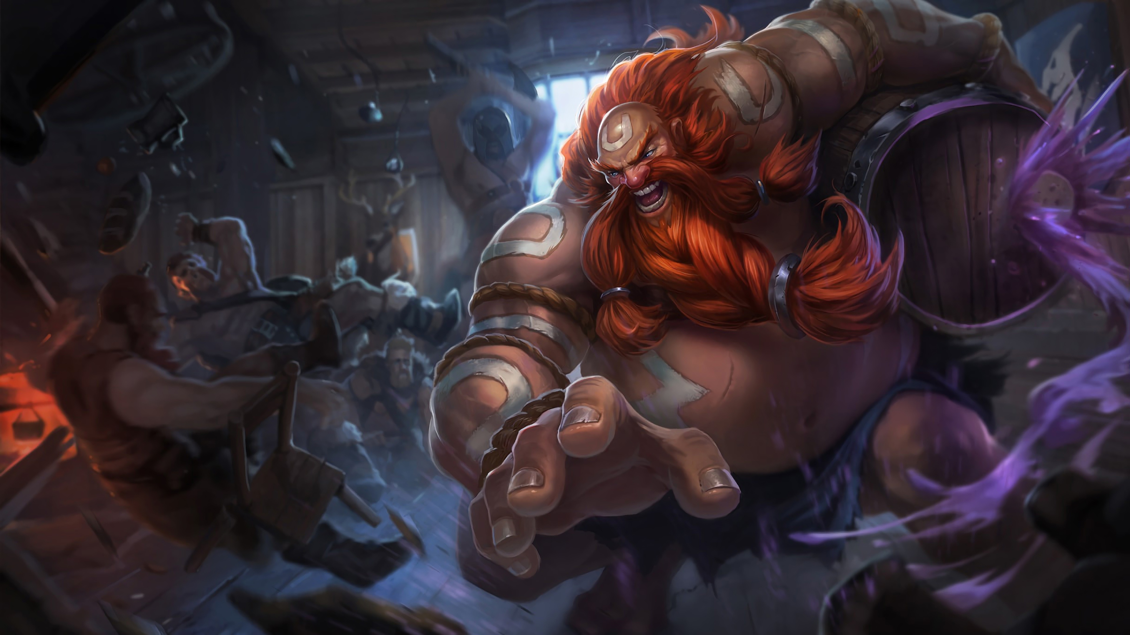 A high-quality 4K desktop wallpaper featuring Gragas splash art from the popular game League of Legends.