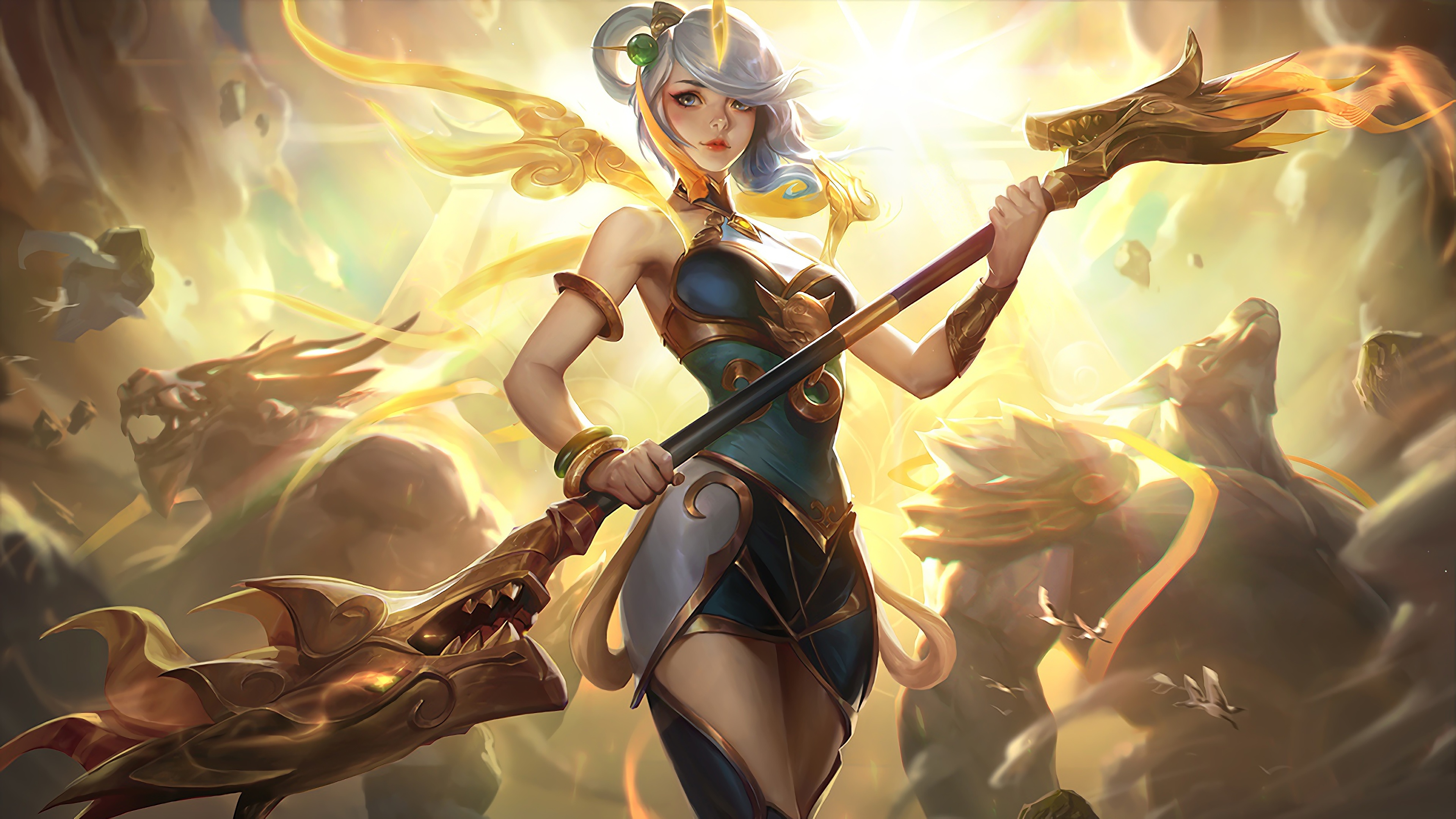 A beautiful 4K desktop wallpaper featuring Lunar Empress Lux skin from League of Legends.