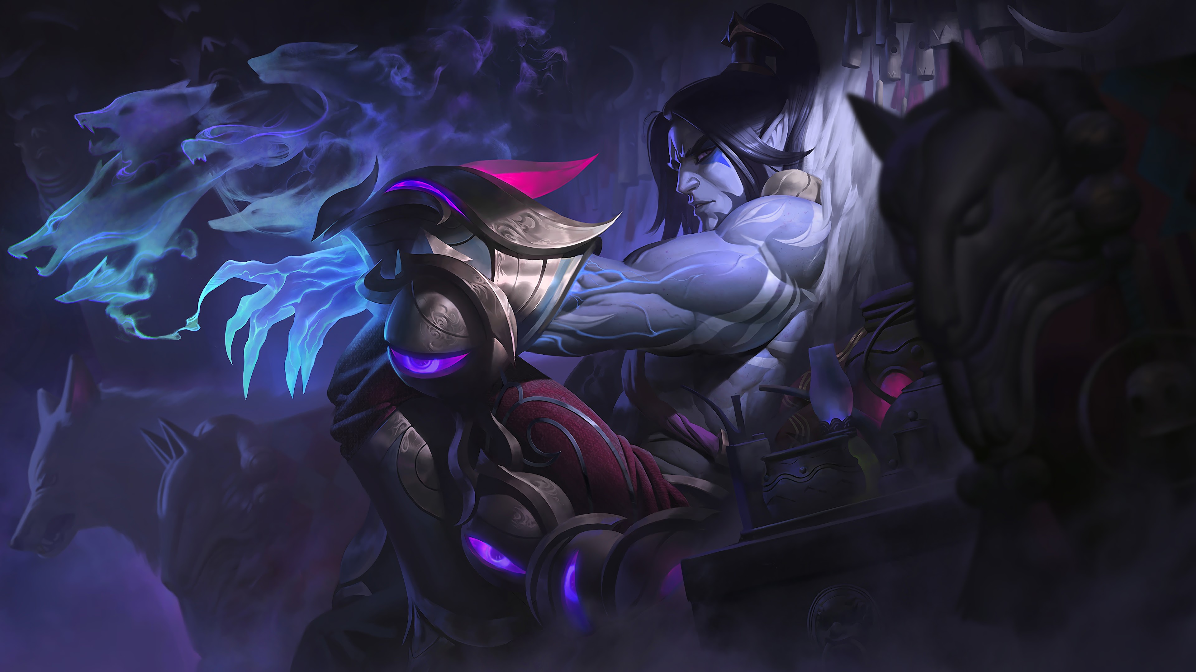 A stunning 4K desktop wallpaper featuring the Lunar Wraith Sylas skin from League of Legends.