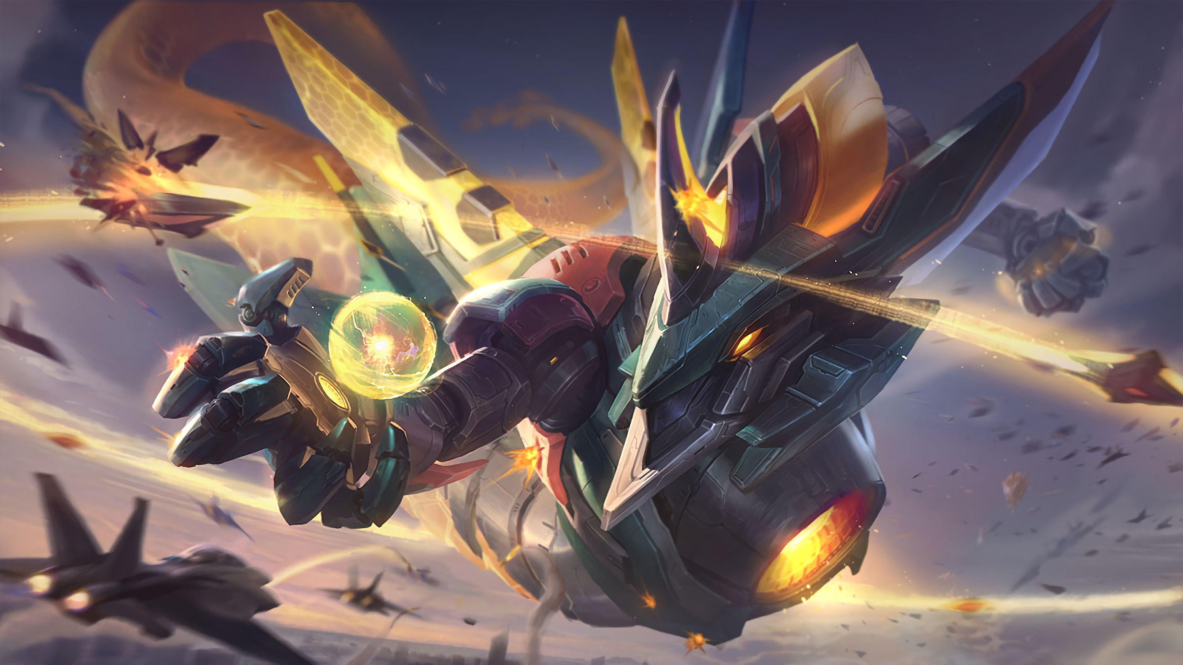 Get this stunning 4K desktop wallpaper of Aurelion Sol's Mecha skin from League of Legends.