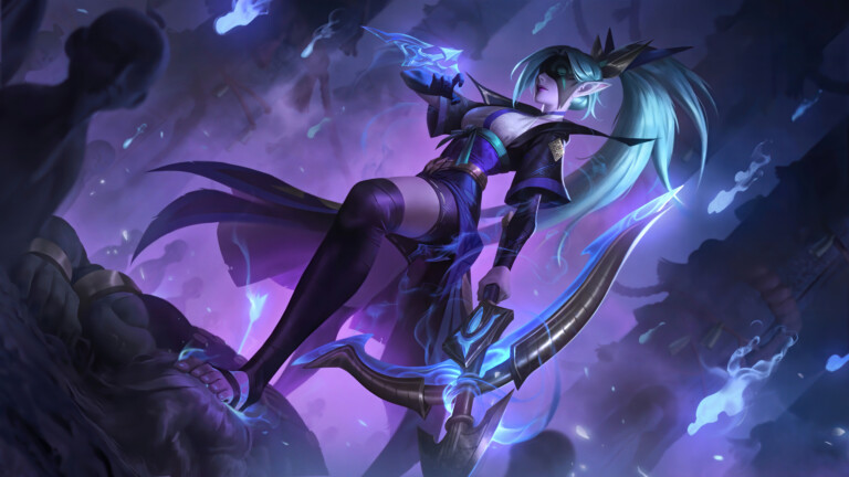 A stunning 4K desktop wallpaper featuring Spirit Blossom Vayne Skin from League of Legends.