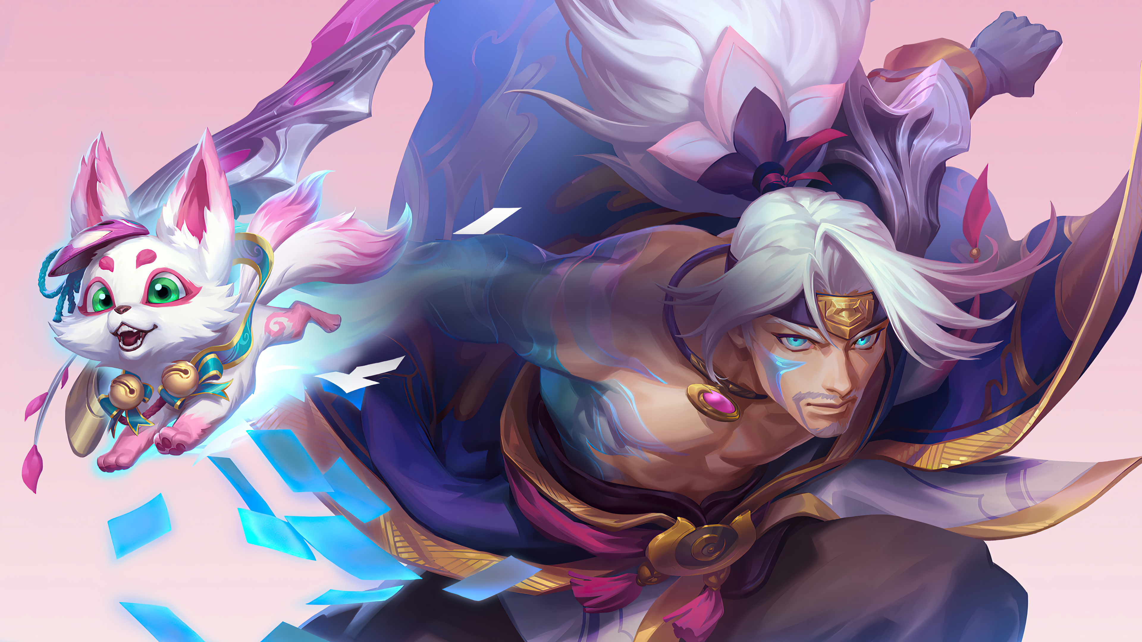 A stunning 4K wallpaper featuring the Spirit Blossom Yasuo skin from Legends of Runeterra.