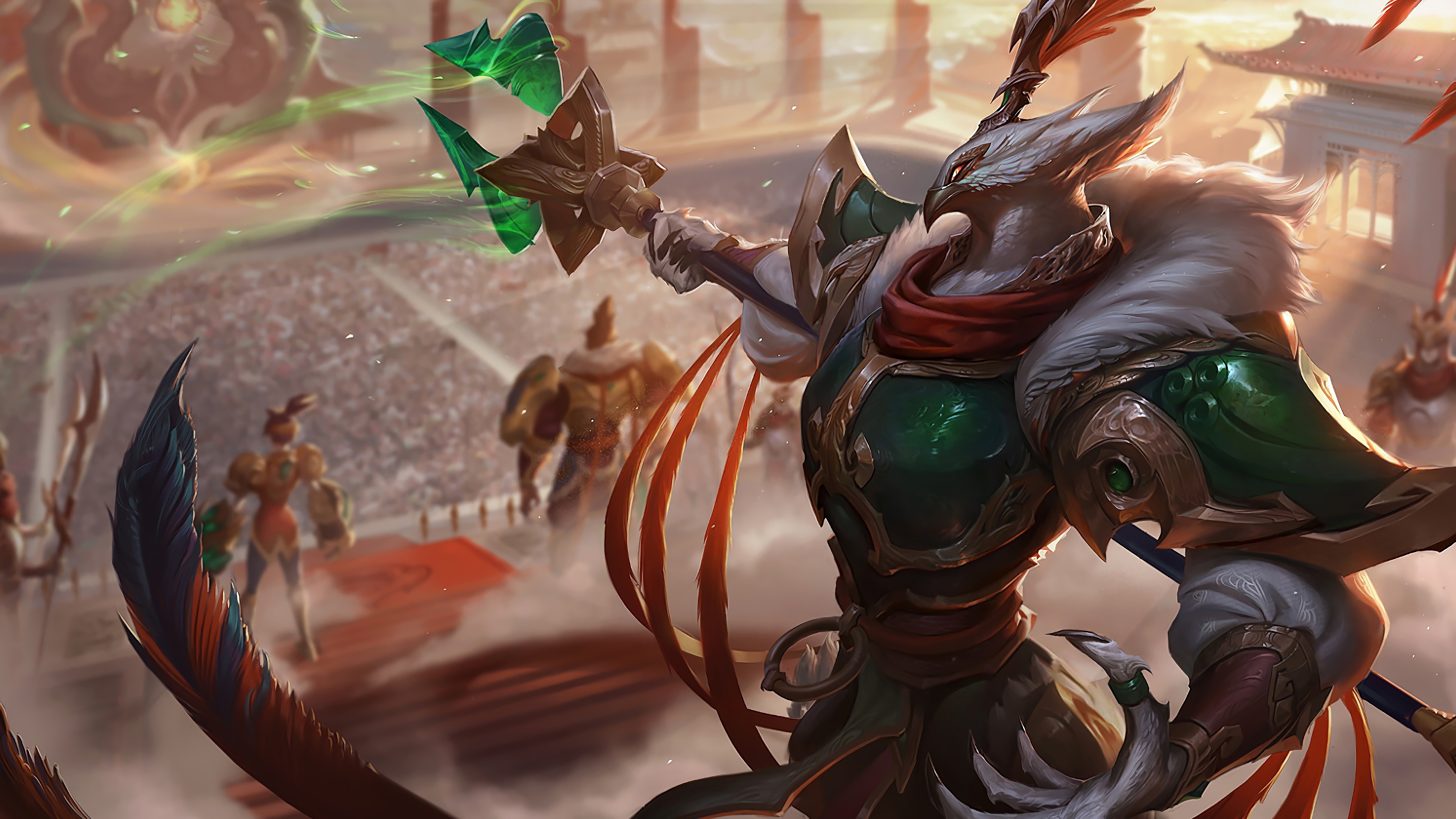 A stunning 4K desktop wallpaper featuring the Warring Kingdoms Azir skin from League of Legends.