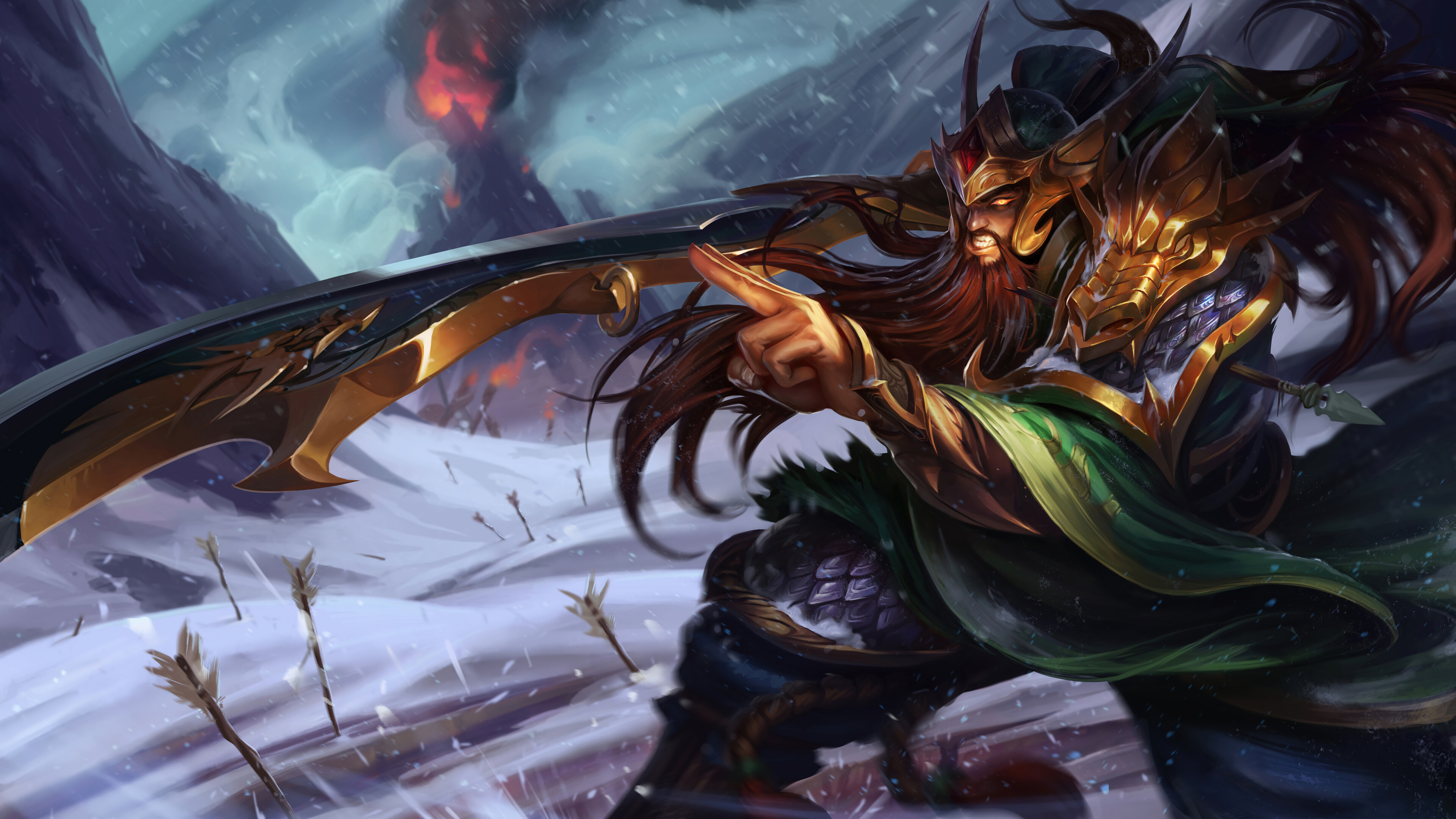 Enjoy this stunning 4K desktop wallpaper featuring the Warring Kingdoms Tryndamere skin from League of Legends.