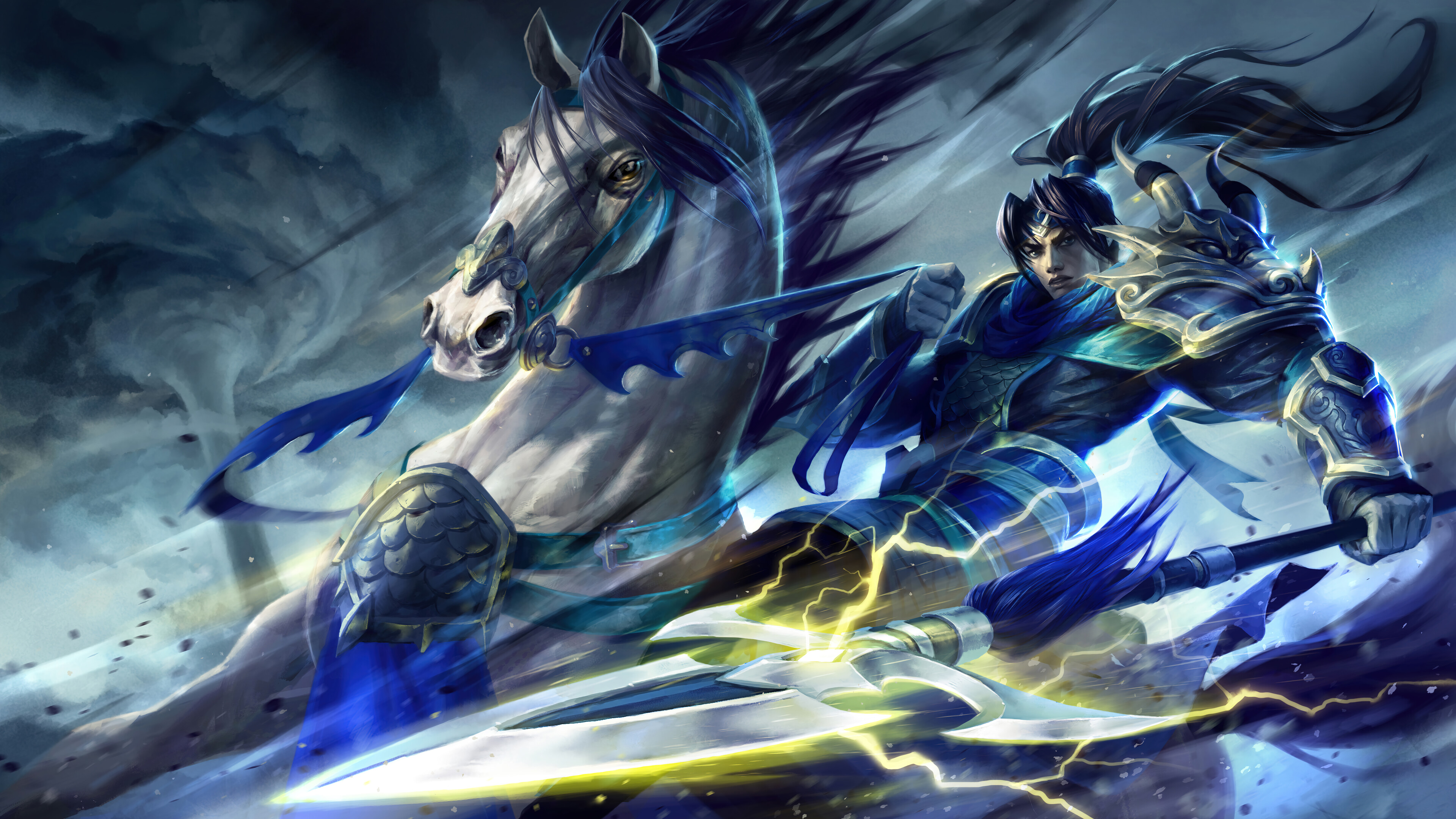 Get the stunning 4K desktop wallpaper featuring the Warring Kingdoms Xin Zhao skin from League of Legends.