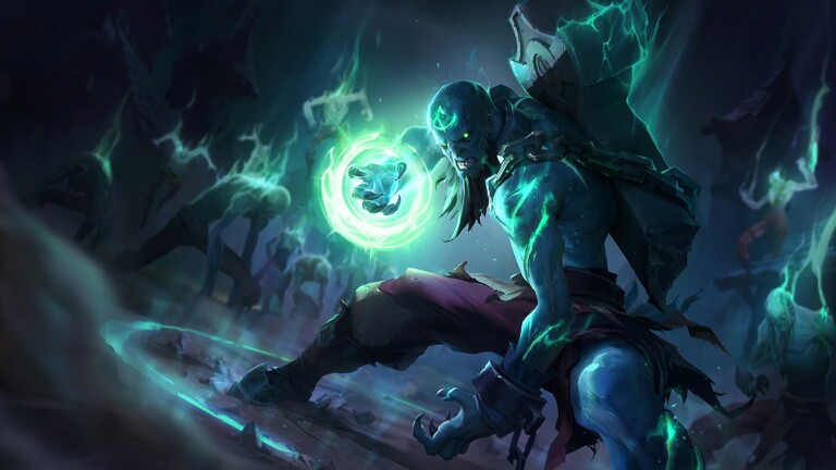 A stunning 4K desktop wallpaper featuring the Zombie Ryze skin from League of Legends.