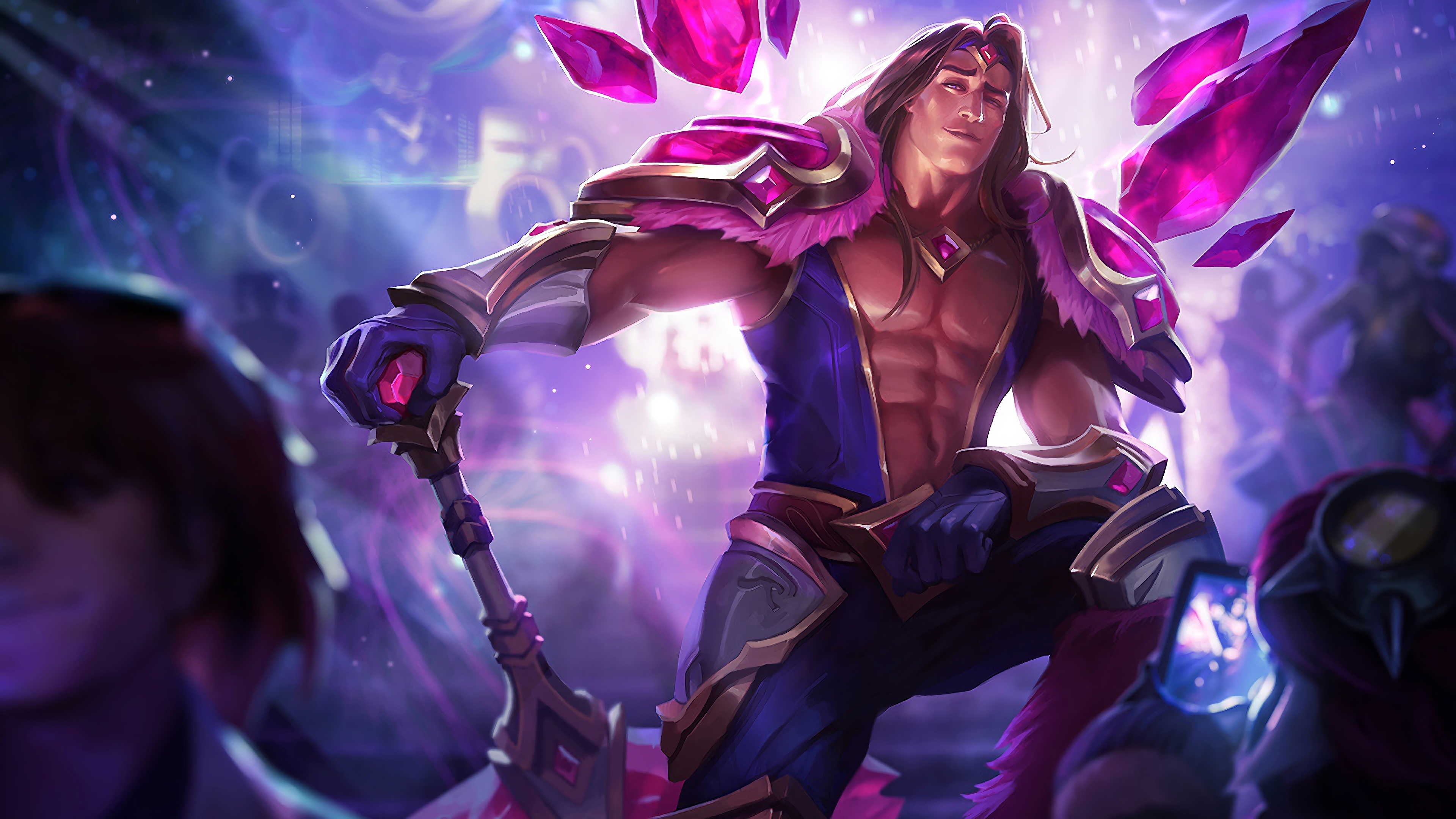 A captivating 4K wallpaper featuring the Armor of the Fifth Age Taric skin from League of Legends. Taric, a radiant champion, is showcased in his dazzling armor with vibrant colors and intricate details.