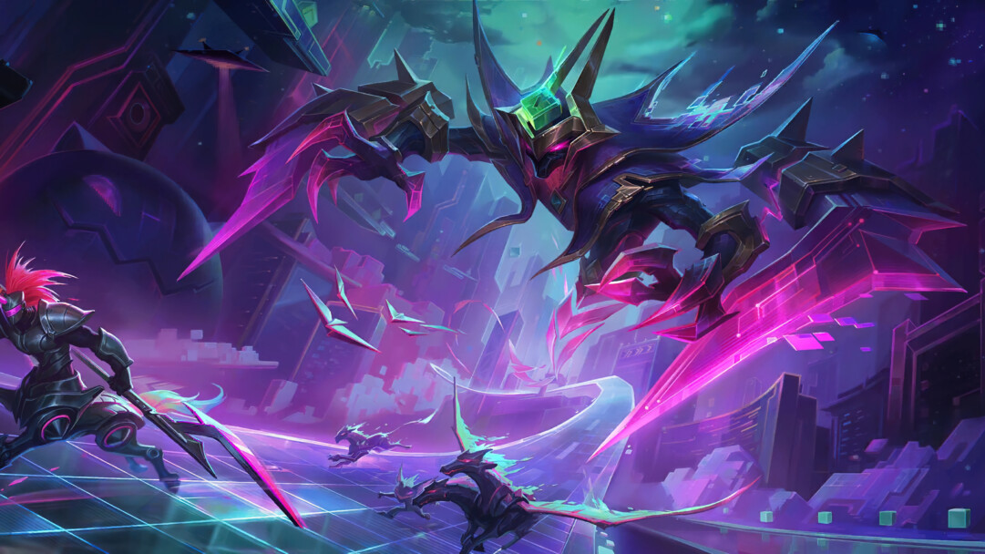 A captivating 4K wallpaper featuring the Battle Boss Nocturne skin from League of Legends: Legends of Runeterra. Nocturne, the menacing champion, is depicted in his epic Battle Boss attire, radiating dark energy amidst a vibrant and dynamic background.