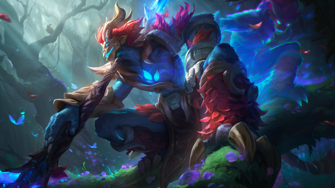A mesmerizing 4K wallpaper featuring the enchanting Elderwood Wukong skin from the popular game League of Legends.