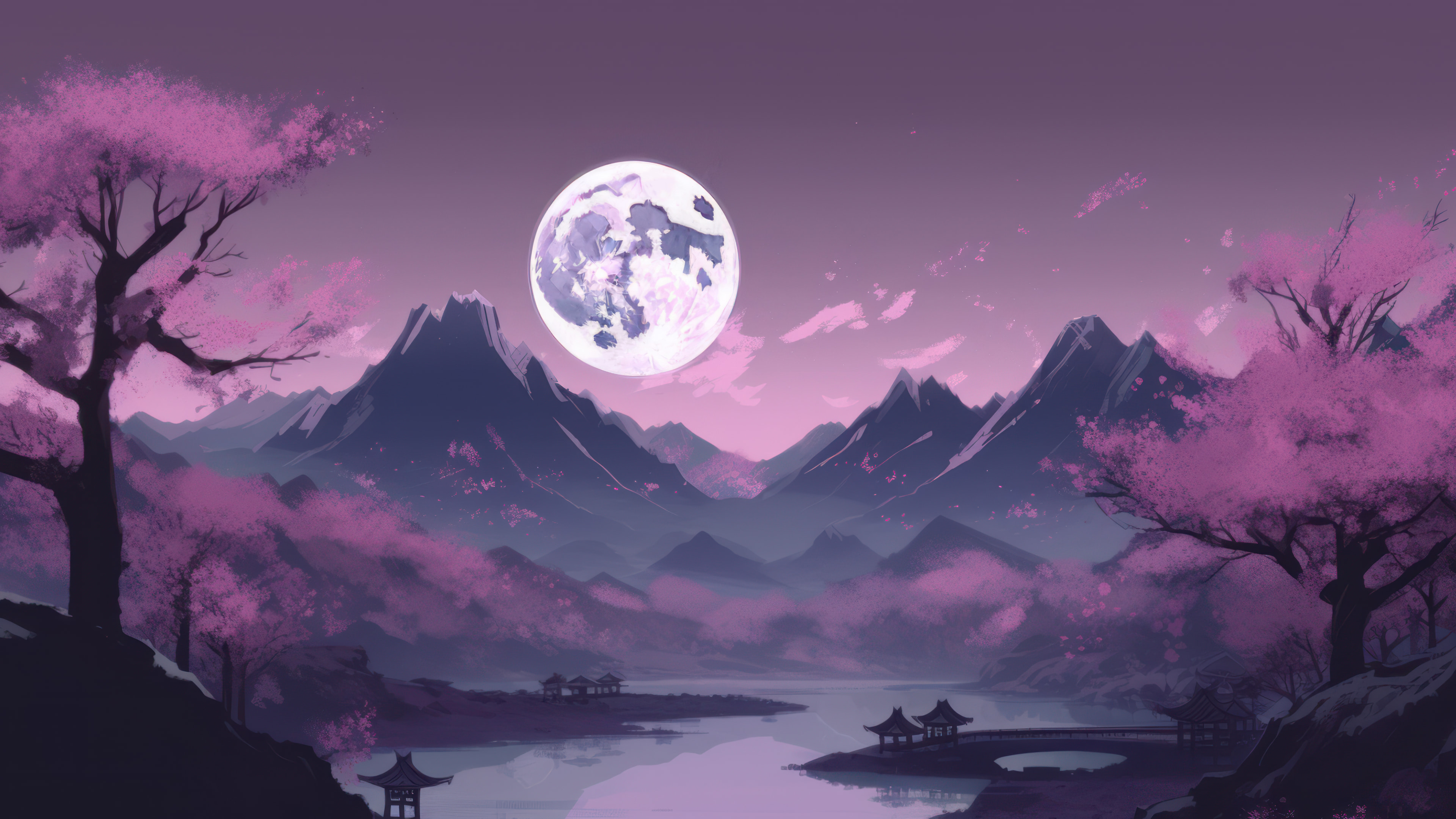Dark Night Moon 4K wallpaper download