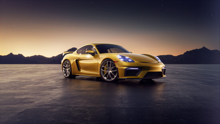 A captivating 4k wallpaper showcasing the Porsche 718 Cayman GT4, a stunning sports car known for its impressive performance and luxurious design.