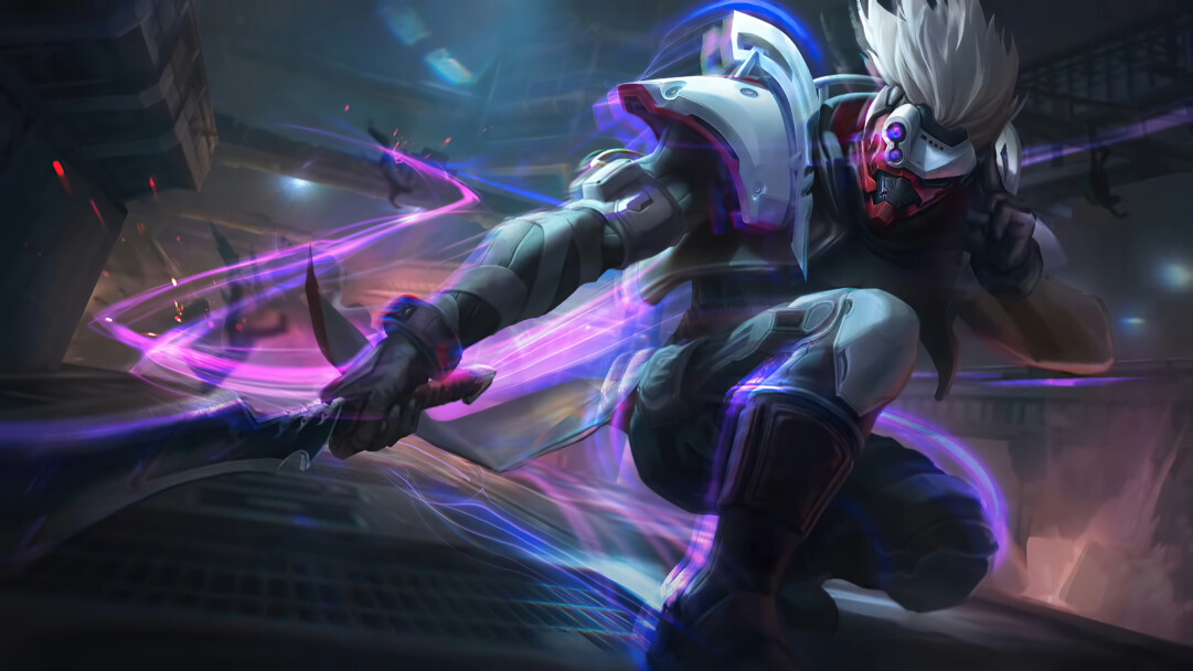 A captivating 4K wallpaper showcasing the Psyops Master Yi skin from League of Legends. Master Yi, the agile Wuju Bladesman, dons his high-tech Psyops outfit, emanating a mysterious and powerful energy.