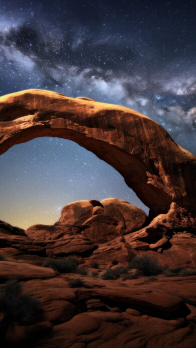 Immerse yourself in the breathtaking beauty of Arches National Park in Utah, USA, with this stunning 4K wallpaper. The iconic rock formations and red rocks create a captivating and scenic desert landscape. Perfect for travelers and those seeking a desktop background that captures the natural wonder and majestic beauty of this national park.