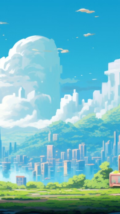 Transport yourself to a sunny day in a retro-style pixel art world with this delightful 4K wallpaper, generated by AI. The cheerful and imaginative landscape is brought to life through pixelated artistry, evoking nostalgia and a sense of happiness. Ideal for those who appreciate the charm of pixelated sunshine as a captivating and cheerful desktop background.