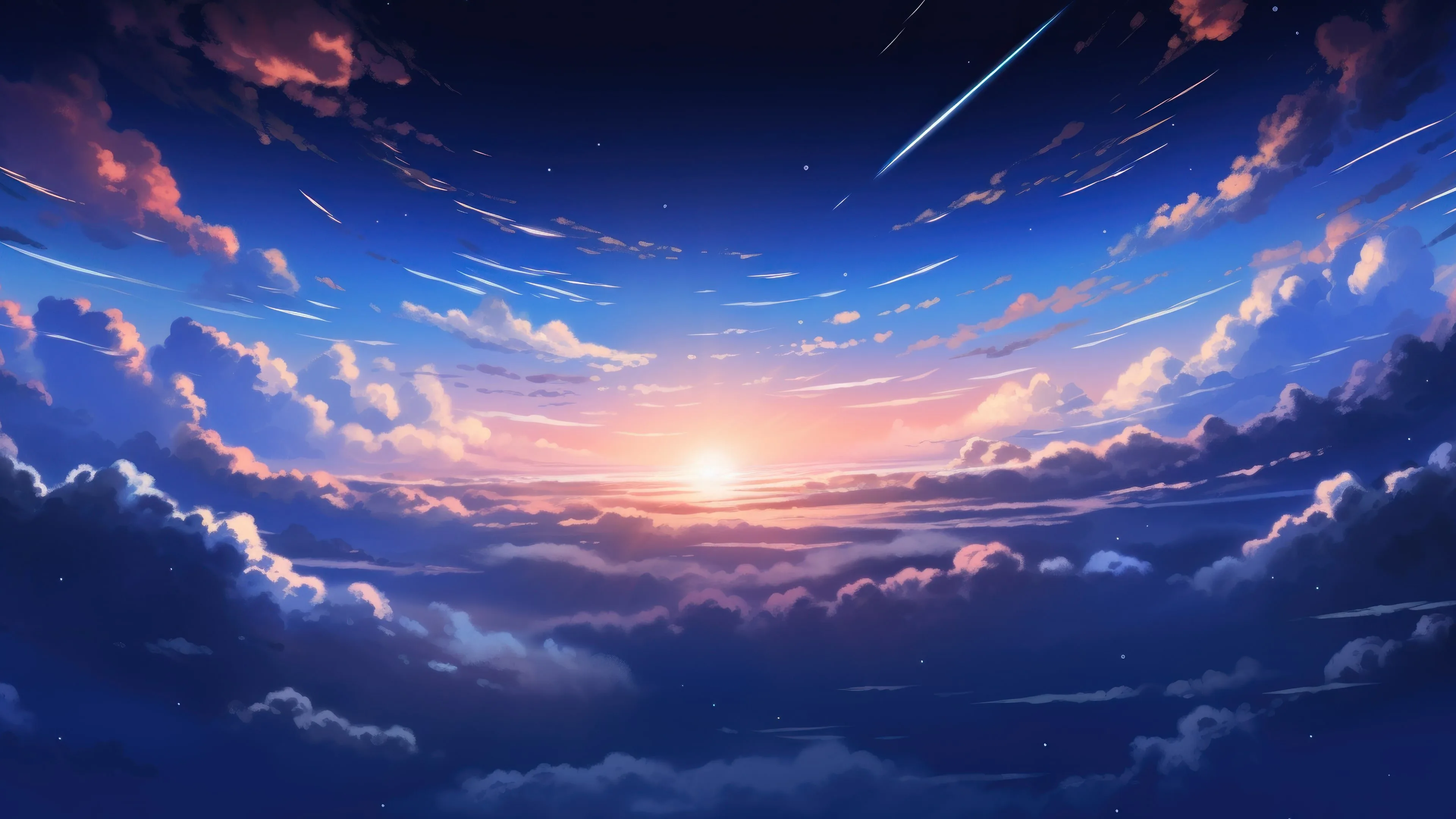 HD wallpaper: anime 4k background for pc, sky, cloud - sky, nature, sunset