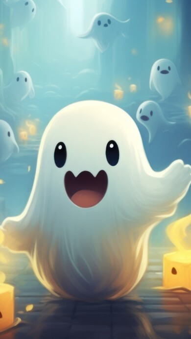 Bring some spooky cuteness to your desktop with this AI-generated 4K wallpaper featuring adorable and imaginative cute ghosts. This unique digital artwork is perfect for those seeking a captivating and creative desktop background that combines the charm of ghosts with an artistic touch.