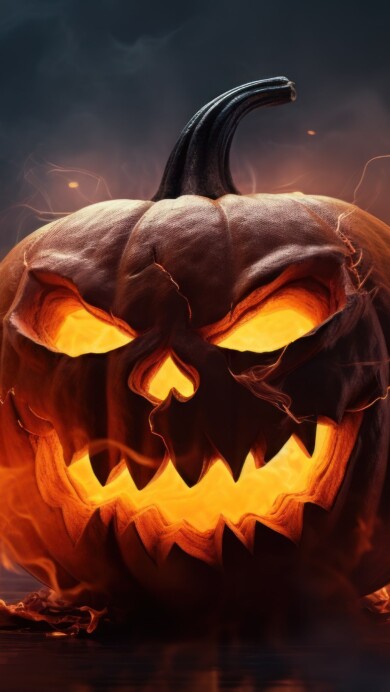 Ignite the Halloween spirit with this mesmerizing 4K wallpaper, featuring an AI-generated pumpkin engulfed in flames. It's the perfect choice for your high-resolution desktop background during the spooky holiday season.