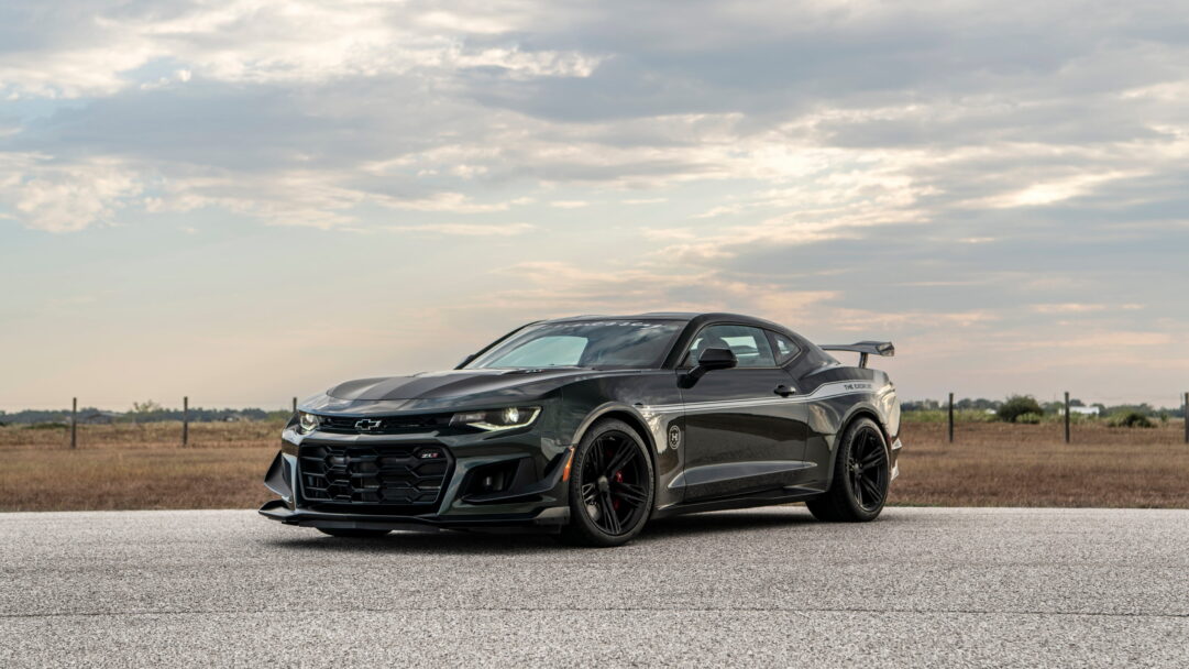A striking 4K wallpaper showcasing the Hennessey-modified Chevrolet Camaro ZL1 known as The Exorcist. Experience the sheer power and allure of this high-performance muscle car in high resolution. Ideal for car enthusiasts and anyone captivated by speed and automotive excellence for their desktop or device background.
