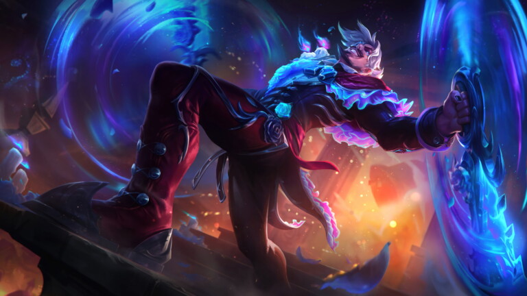A breathtaking 4K wallpaper showcasing the spectacular La Ilusion Draven skin, featuring Draven, the Glorious Executioner, in a world of dazzling illusions within the immersive realm of League of Legends.