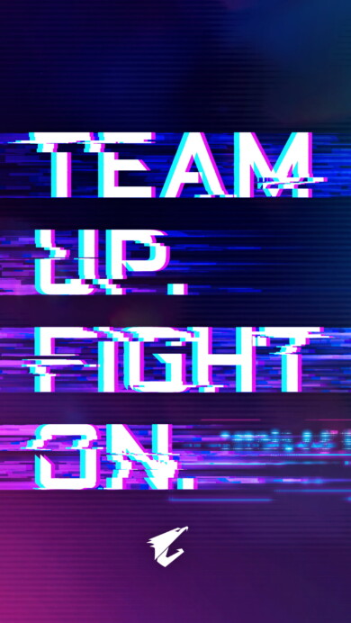 Gear up for epic gaming adventures with this striking Team Up Fight On Glitch Background 4K wallpaper. This digital art piece is perfect for gamers and teams looking to inspire teamwork and motivation with a dynamic desktop background featuring glitch aesthetics and a rallying message.