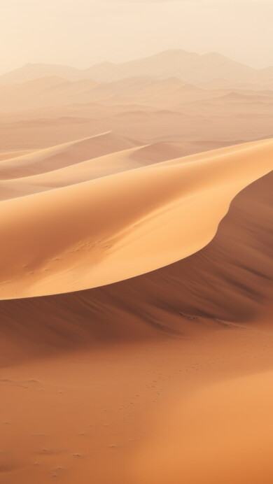 Explore the tranquil beauty of sand dunes in this mesmerizing 4K wallpaper created by AI. Perfect for your high-resolution desktop background, it captures the serene essence of desert landscapes.