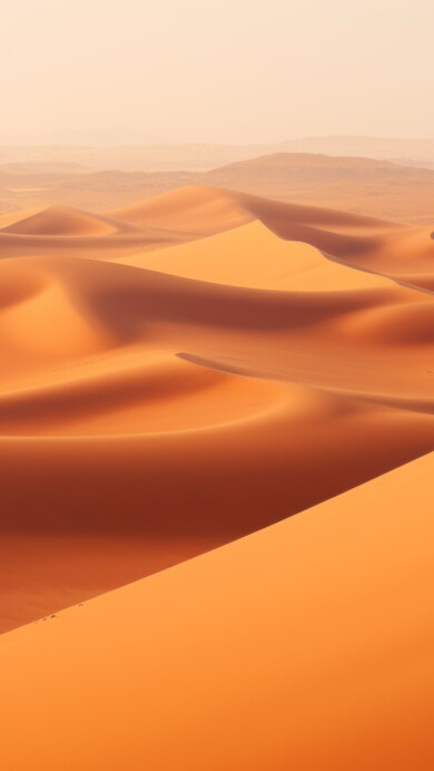 Immerse yourself in the tranquility of a desert landscape with this AI-generated 4K wallpaper showcasing sand dunes. Perfect for high-resolution displays, it captures the serene beauty of the desert scenery.